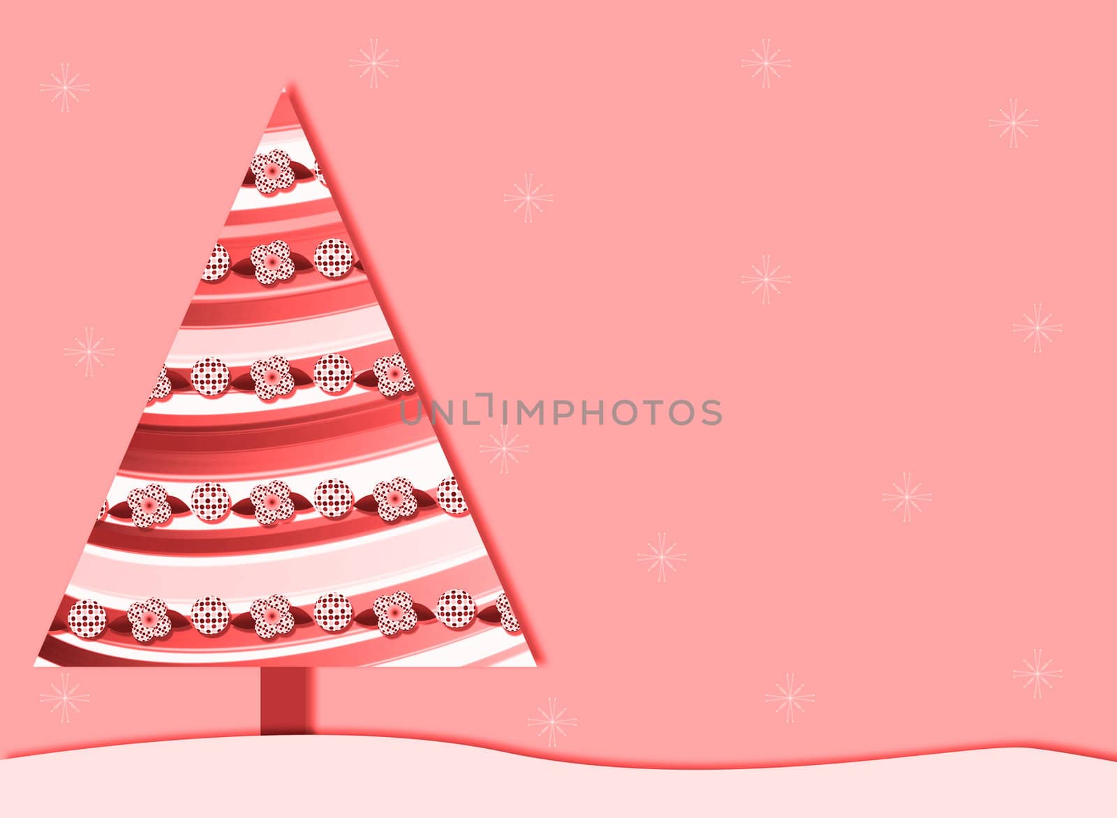 Pink Retro Christmas tree background by ftlaudgirl