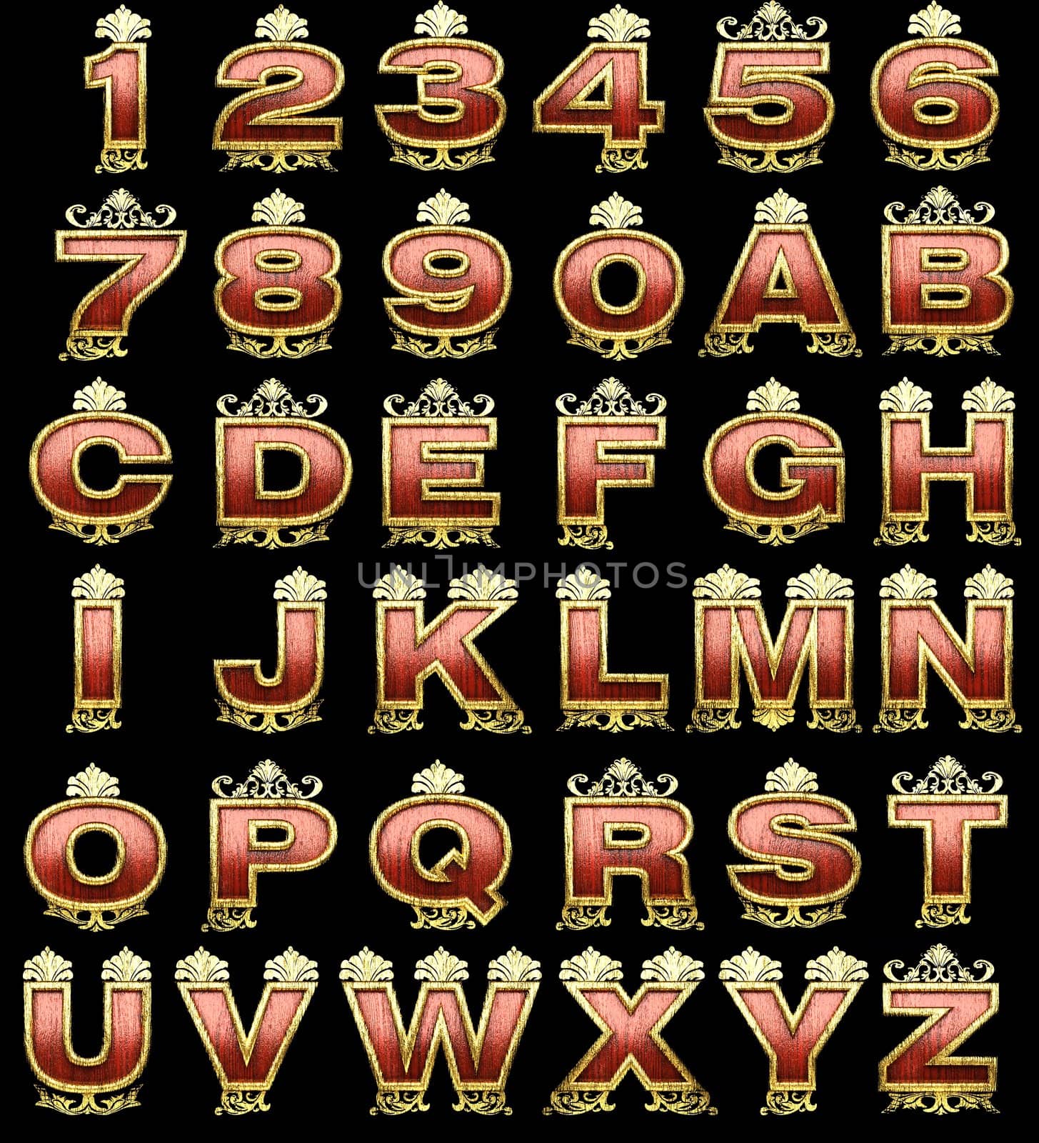 golden alphabet set