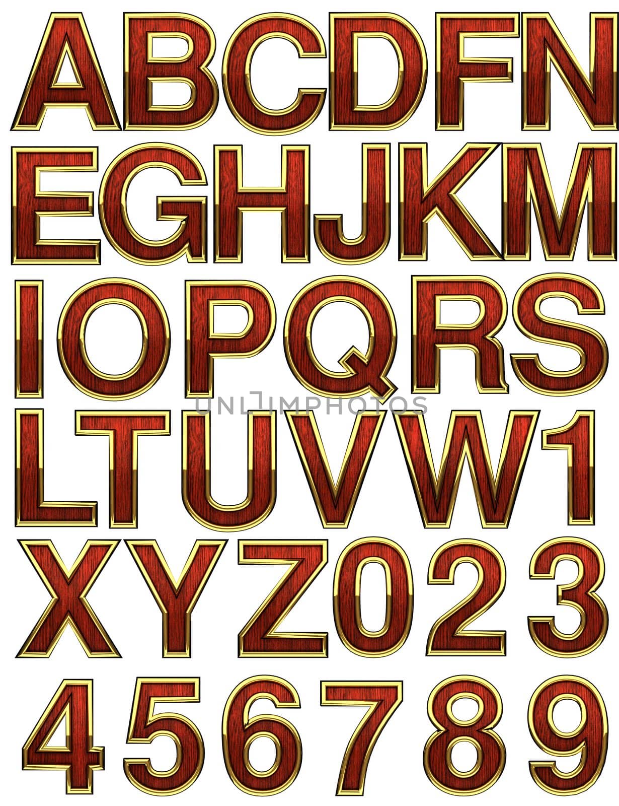 wooden alphabet with gold by videodoctor