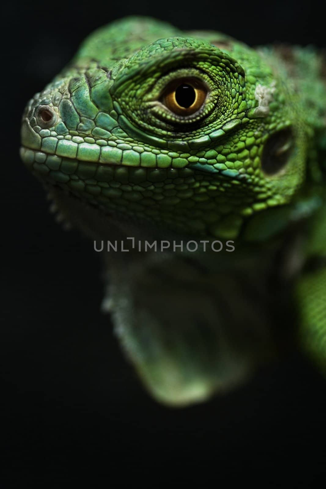 a great and green iguana baby