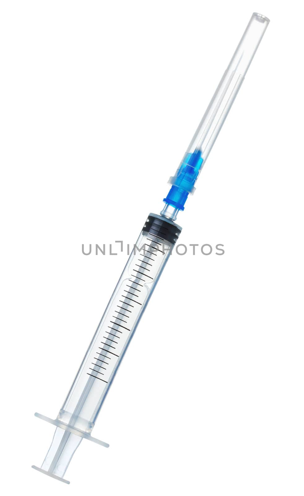 plastic syringe isolated on the white background