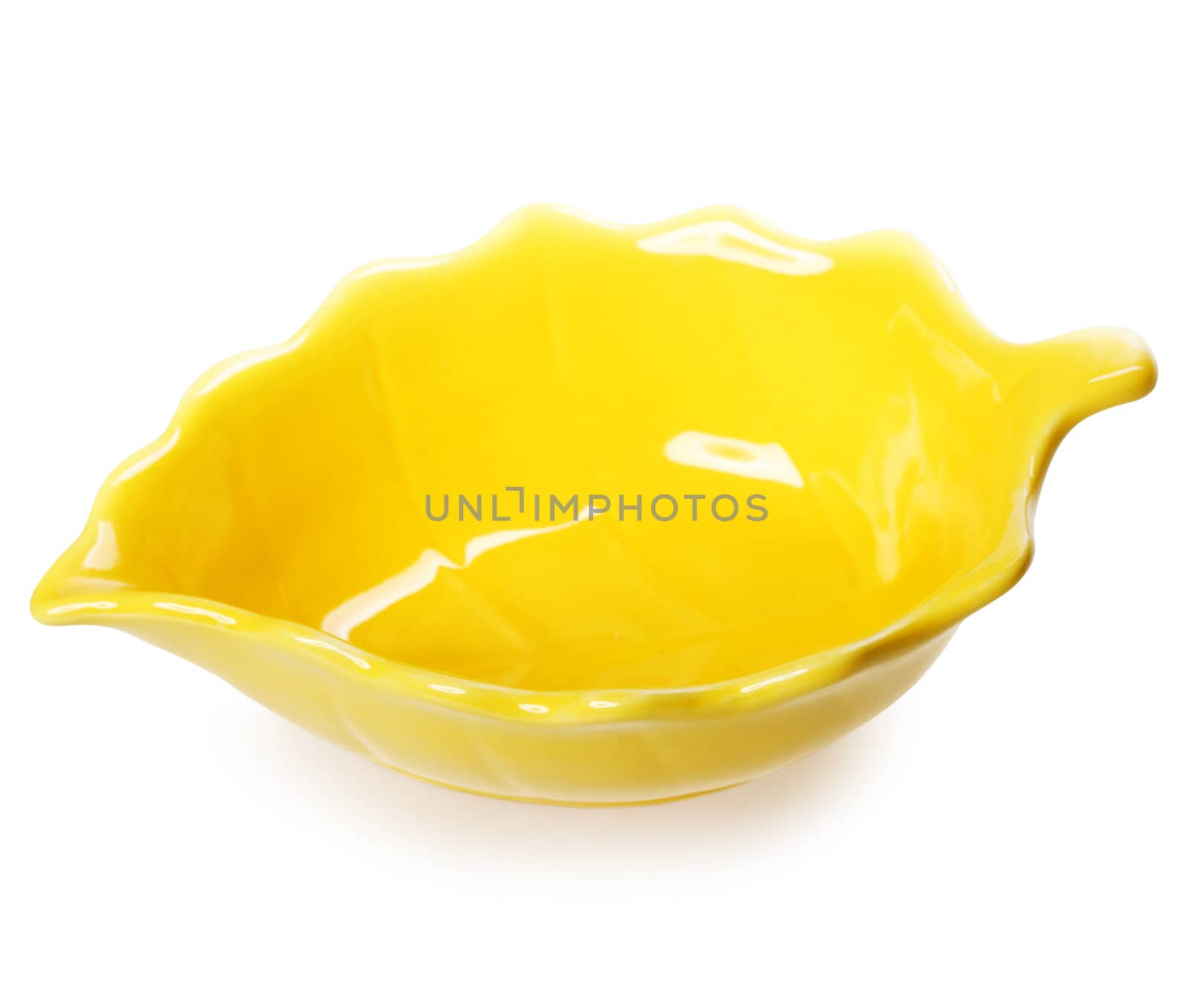 leaf shaped bowl isolated on white background