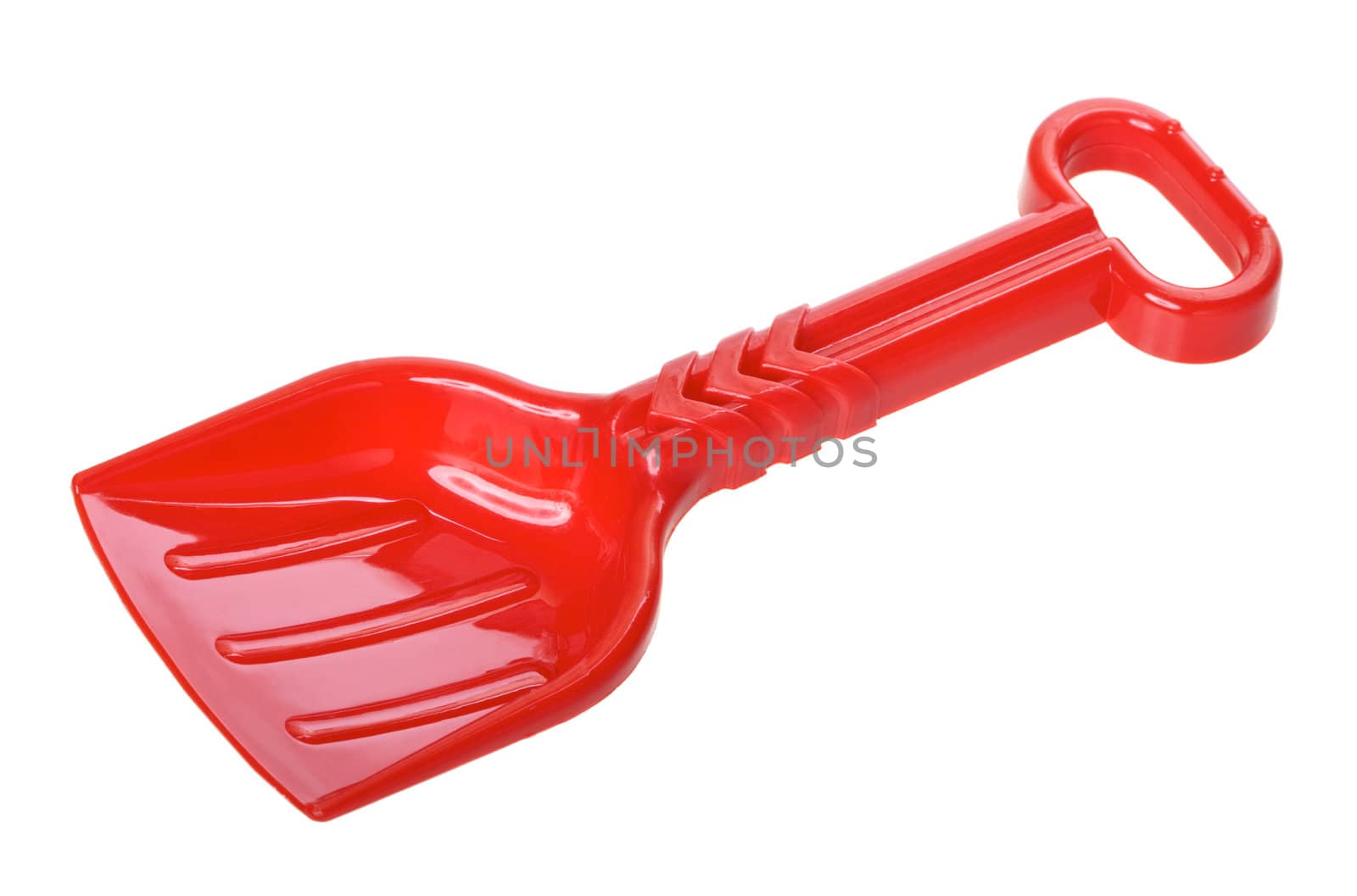 red toy scoop, isolated on white background