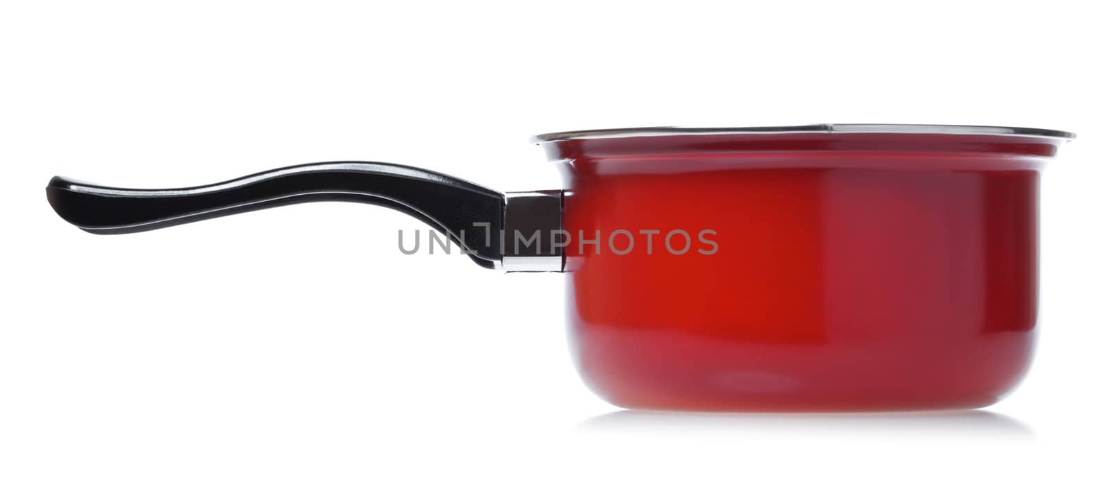 single red srewpot isolated on white background