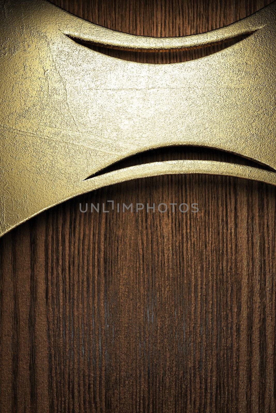 gold on wooden wall