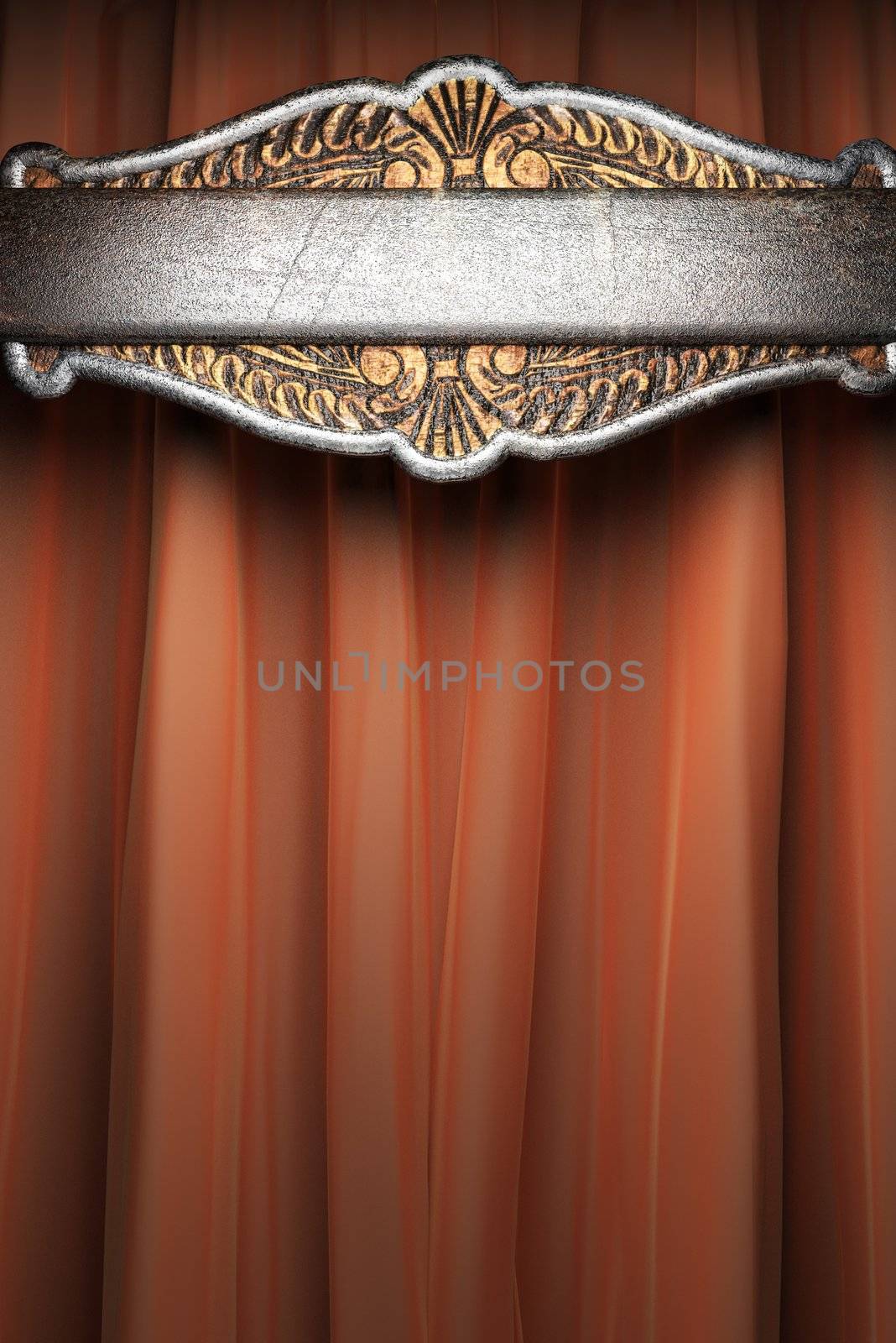 Metal on red curtain by videodoctor