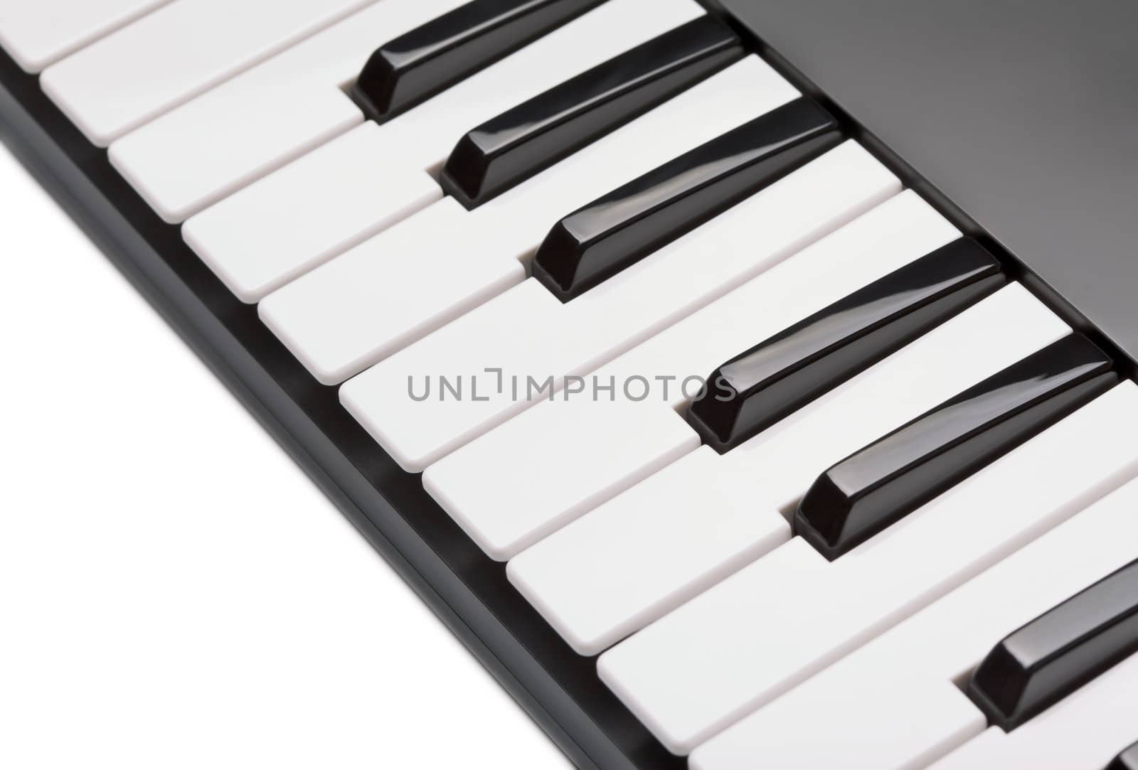 digital midi keyboard isolated on white background