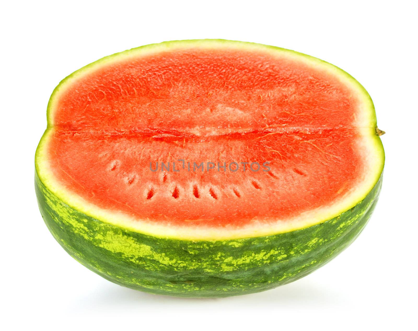 fresh half of watermelon isolated on white