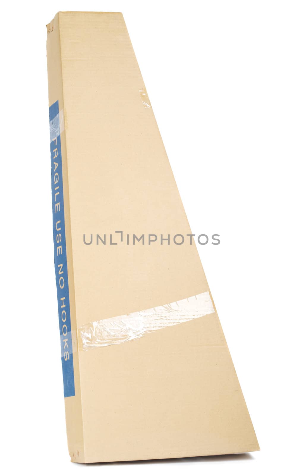 closed triangular cardboard box isolated on white