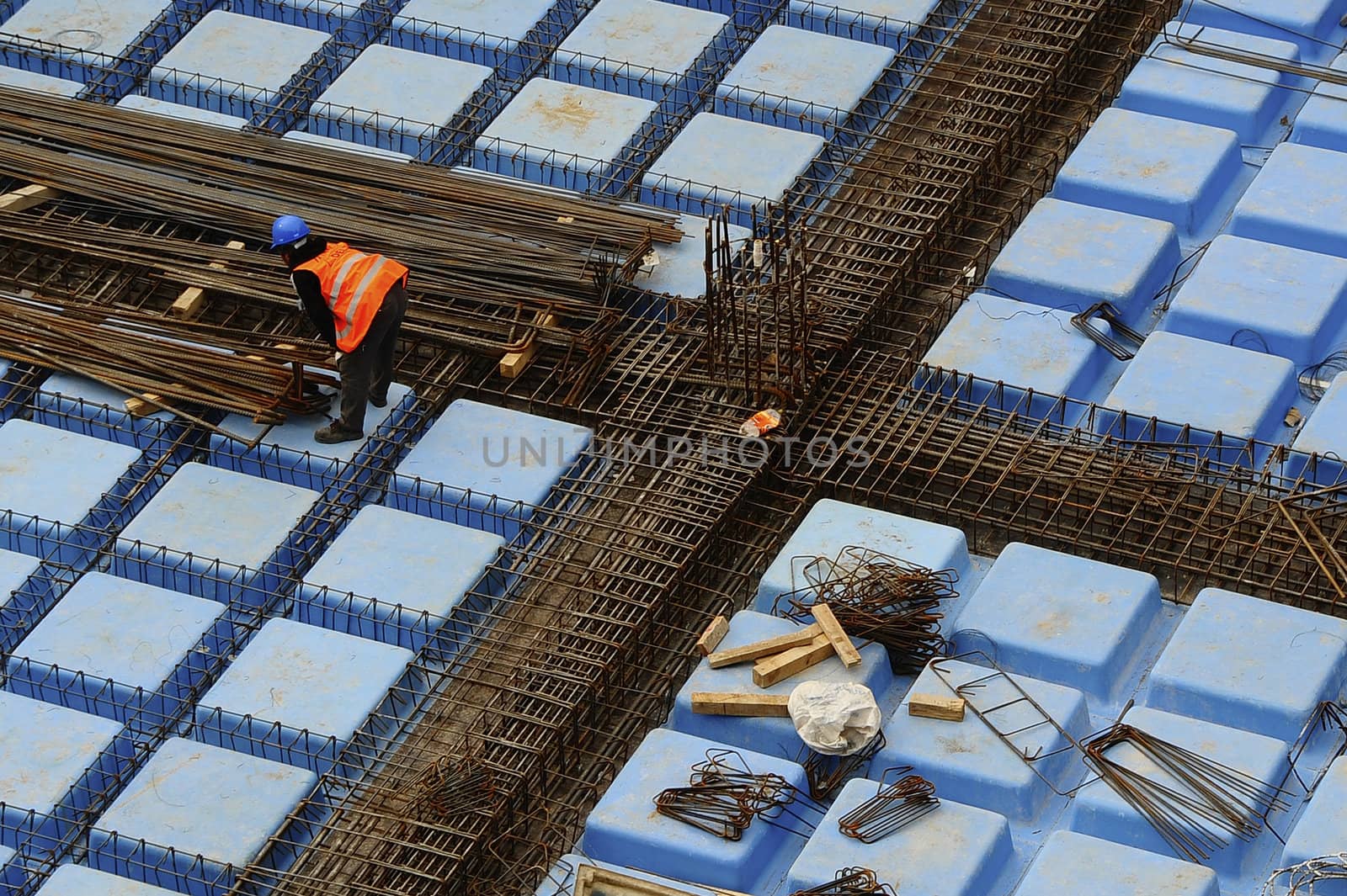 Construction worker and structures of building