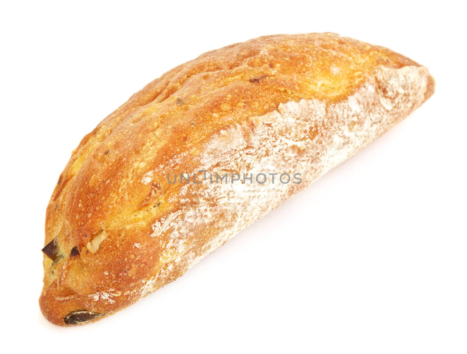 ciabatta (italian bread), isolated on white background