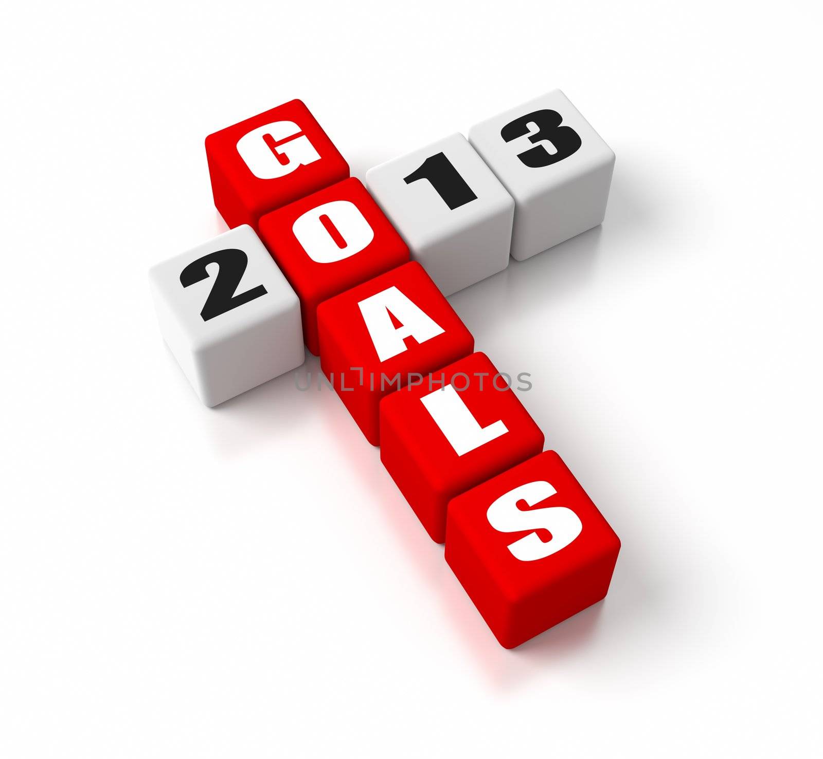 Goals For 2013 crosswords. Part of a business concepts series.
