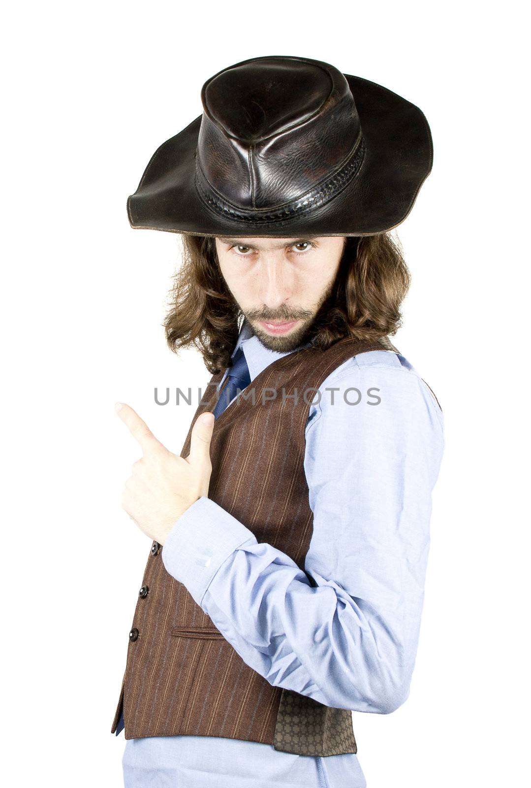 a men with the cowboy hat