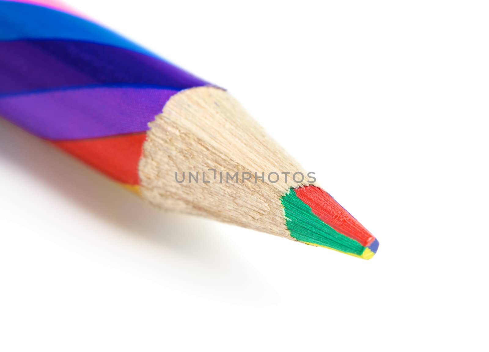 striped colorful pencil isolated on white background