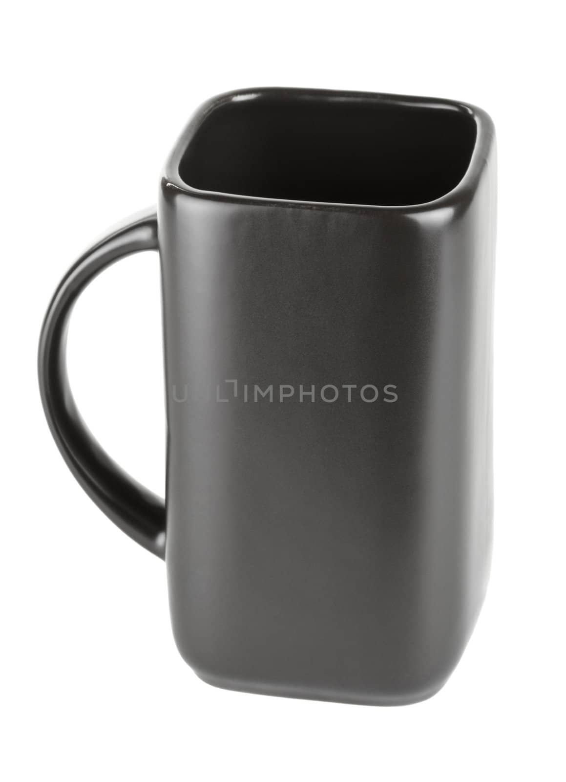 black square empty cup isolated on white