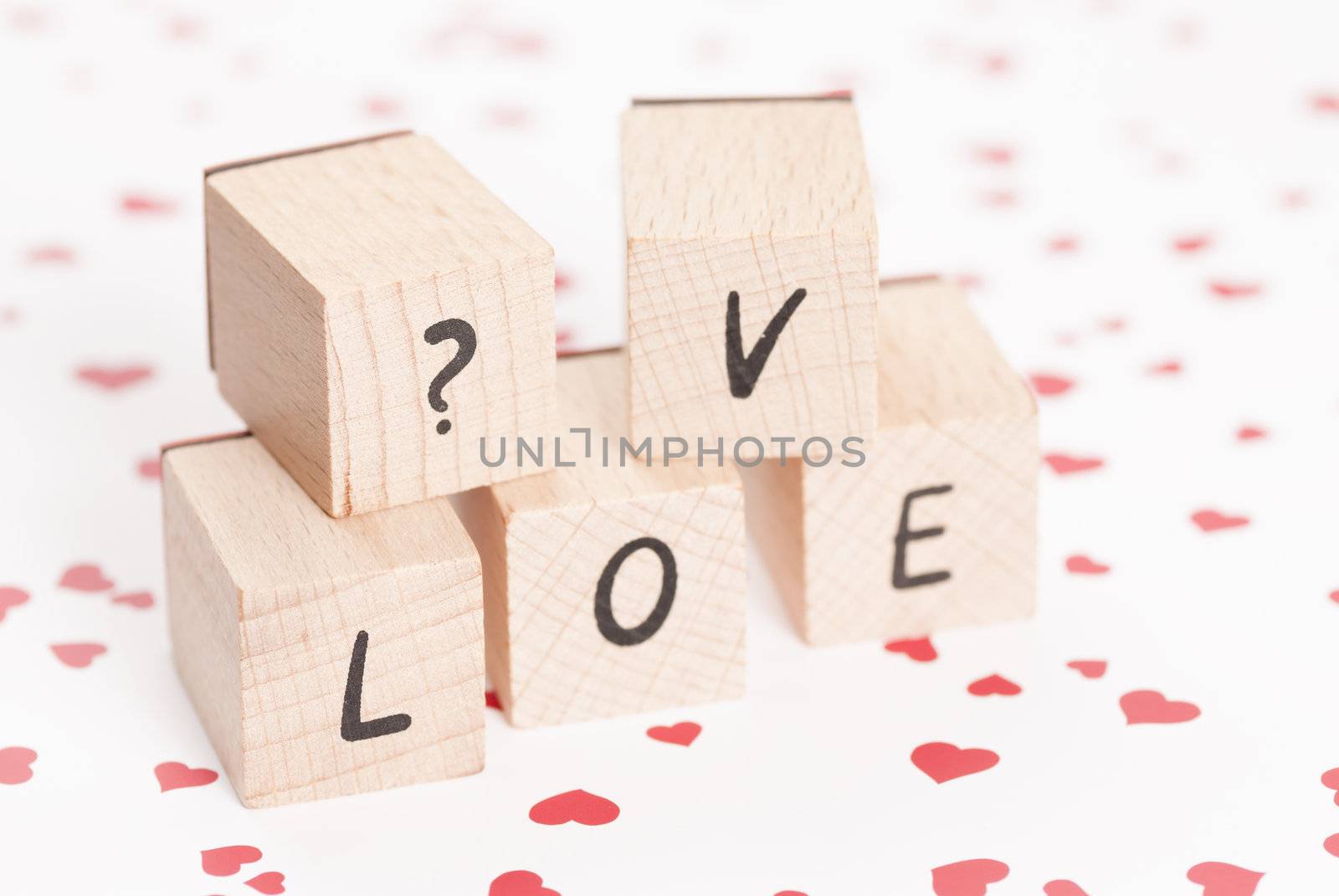 The word love made out of wooden blocks.