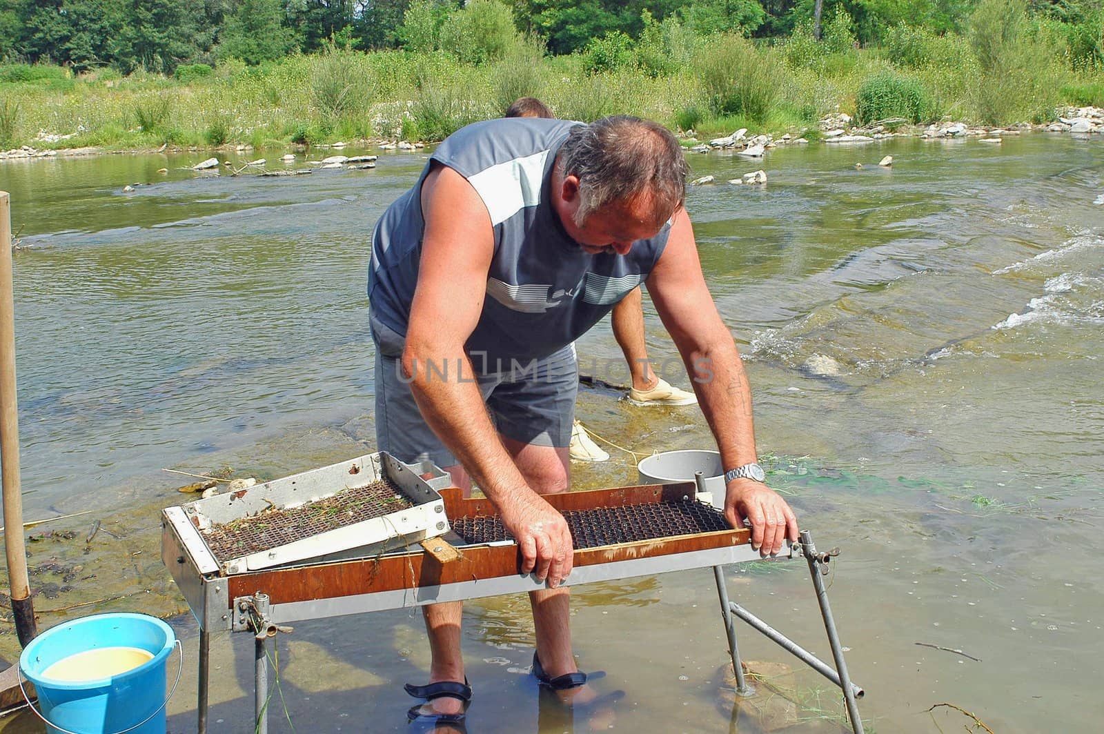 French gold washers in the area of the Cevennes and the department of Gard                                