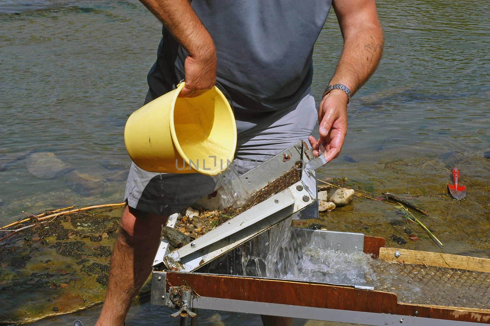 French gold washers in the area of the Cevennes and the department of Gard                                