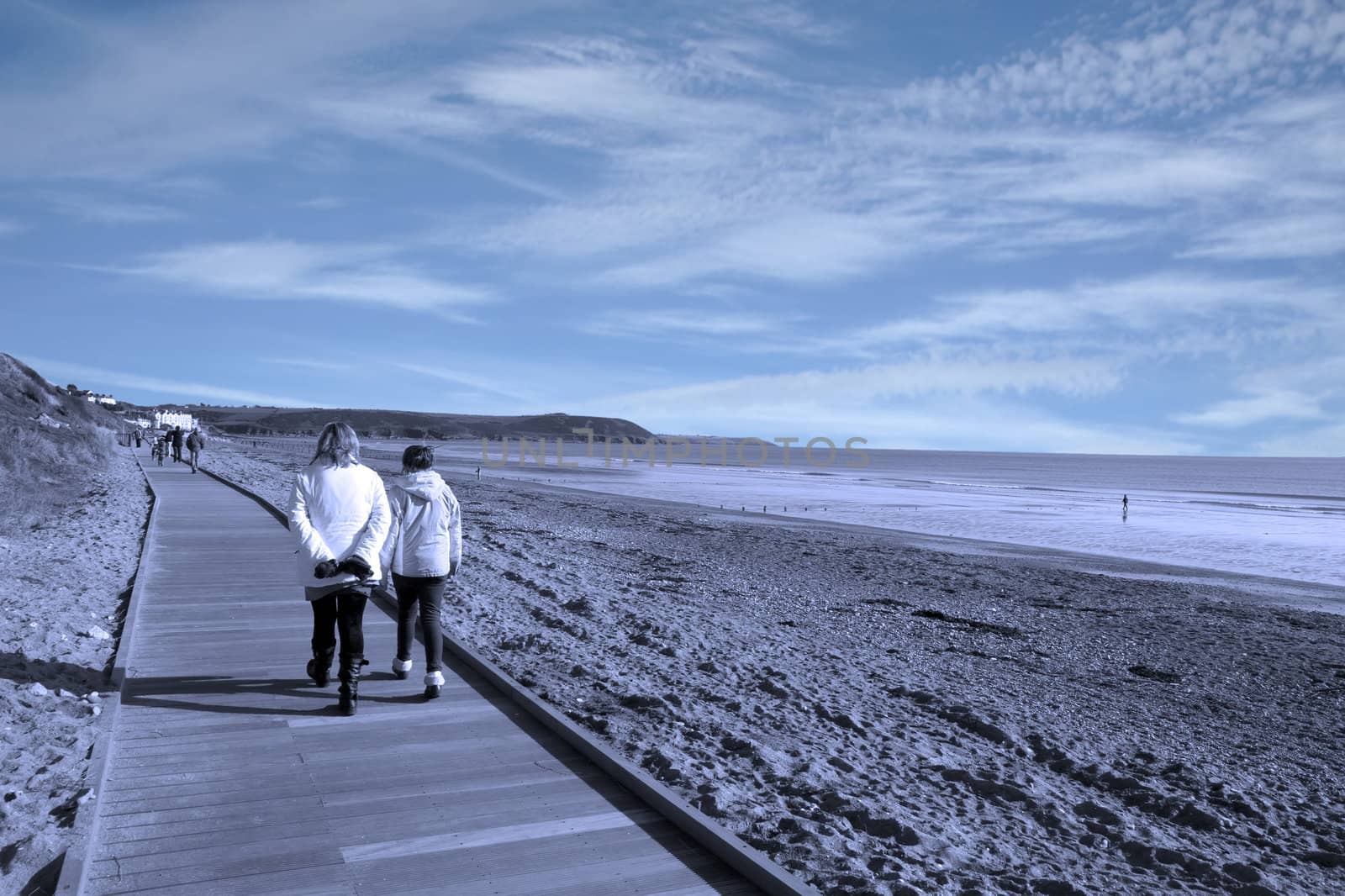 mother and daughter strolling in Youghal by morrbyte