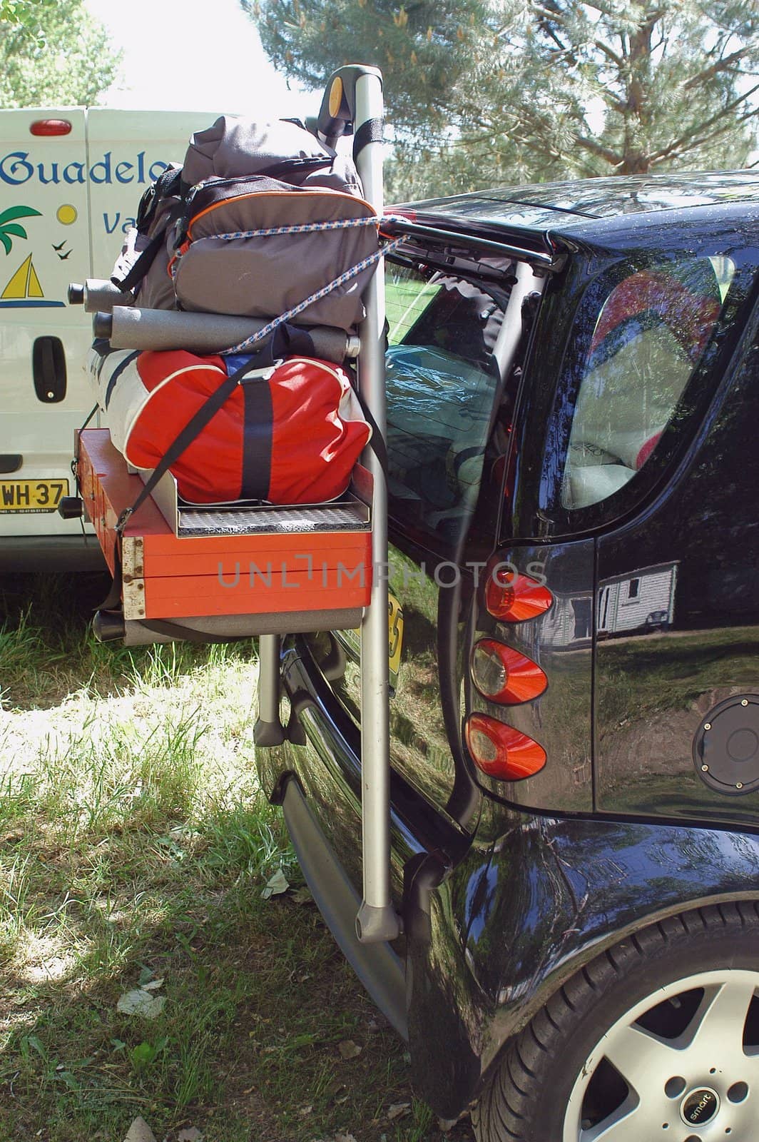  tiny car with a large loading                               