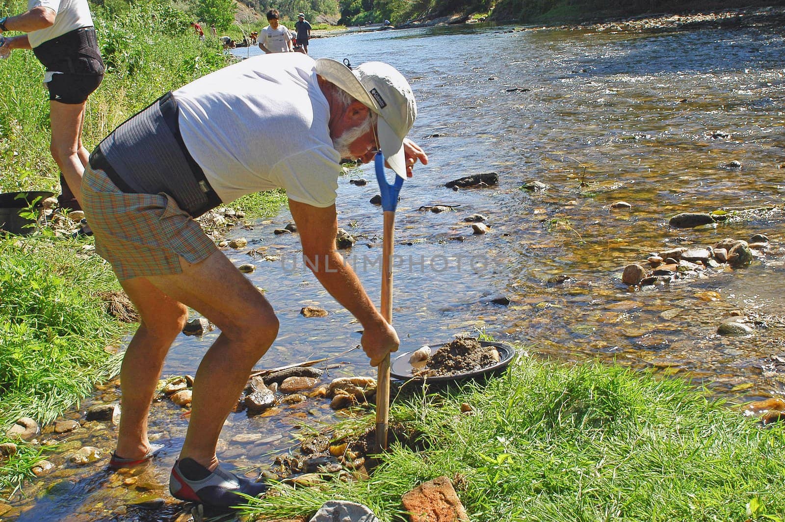 French gold washers in the area of the Cevennes and the department of Gard                                