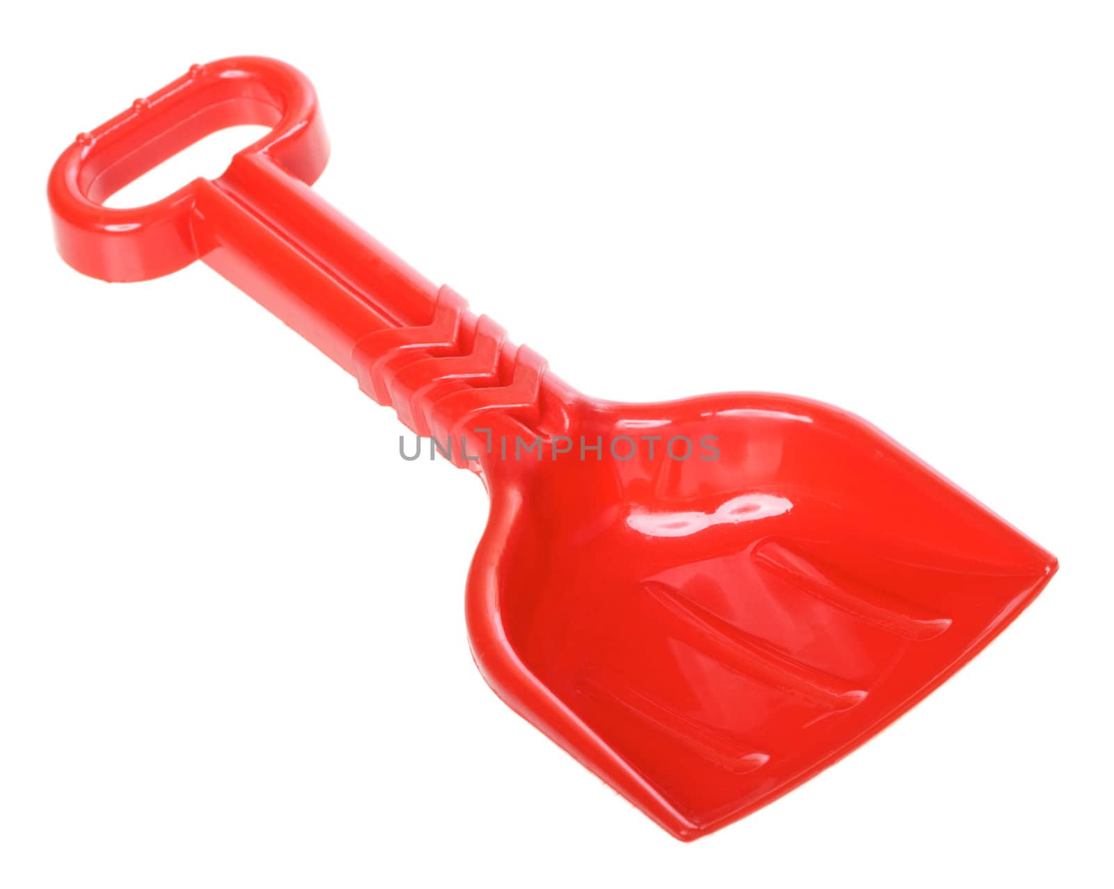 red toy scoop, isolated on white background