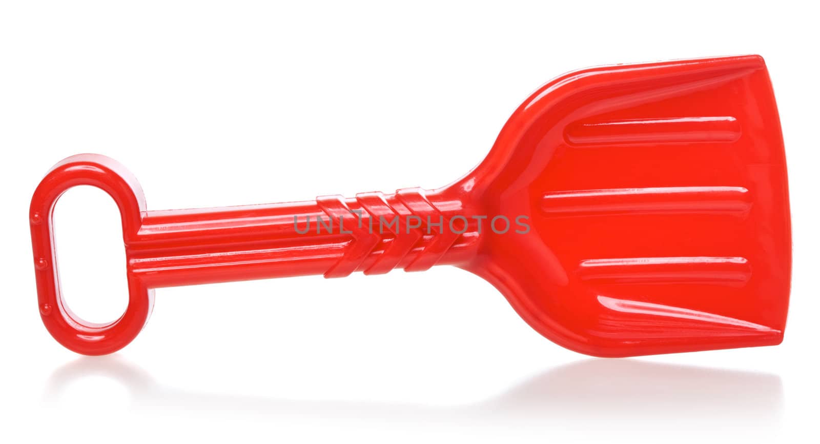 red toy scoop, isolated on white background