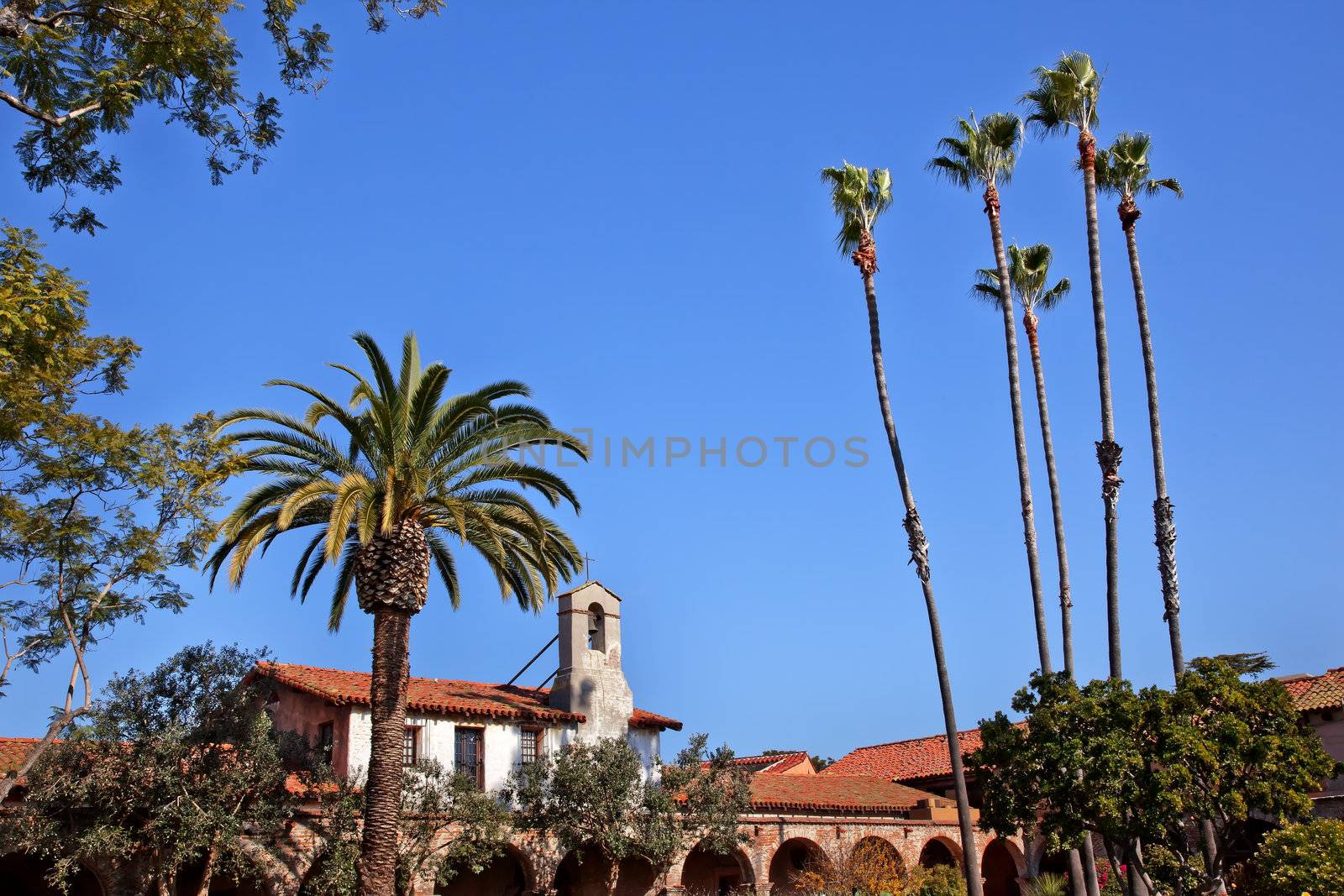 Mission San Juan Capistrano Church California Statue of Father Junipero Serra, who founded the Mission in 1775.