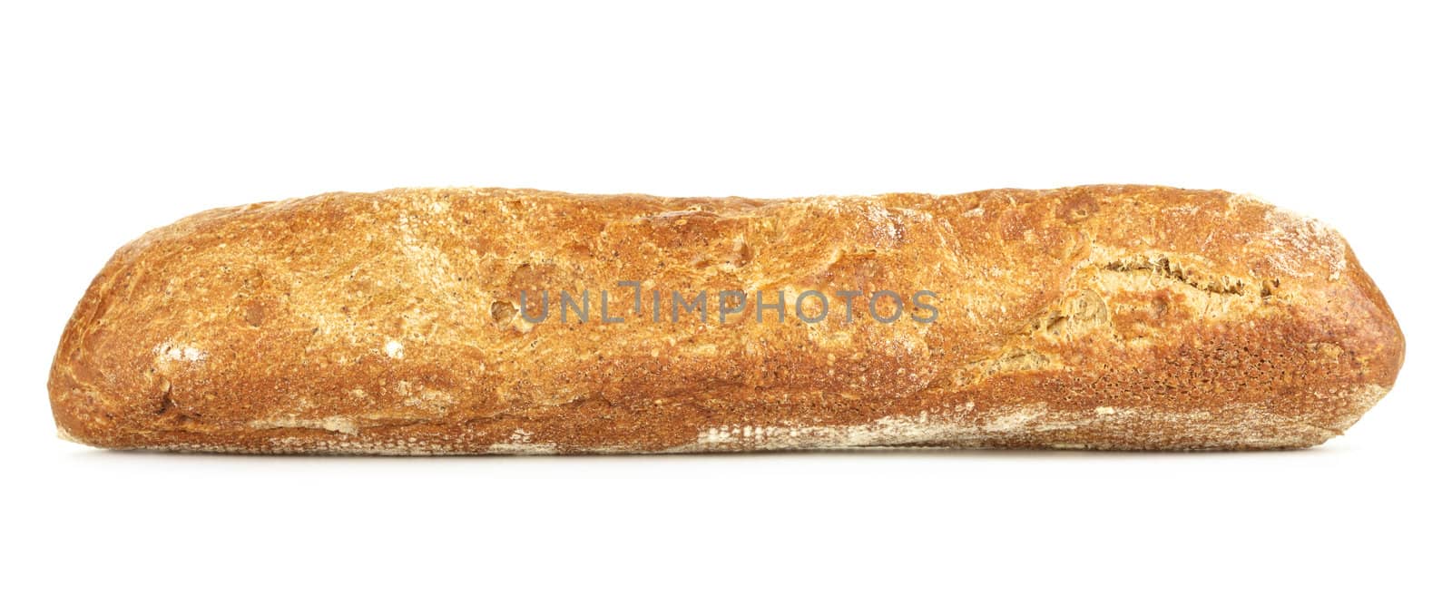 rye bread loaf isolated on white background