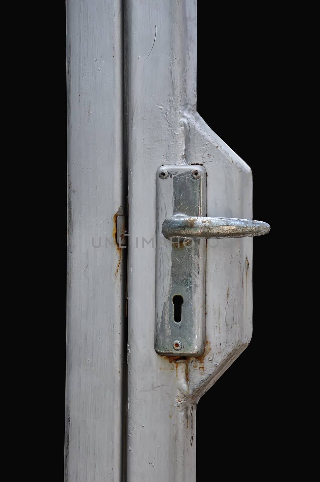 Door handle isolated on black background with Clipping Part 