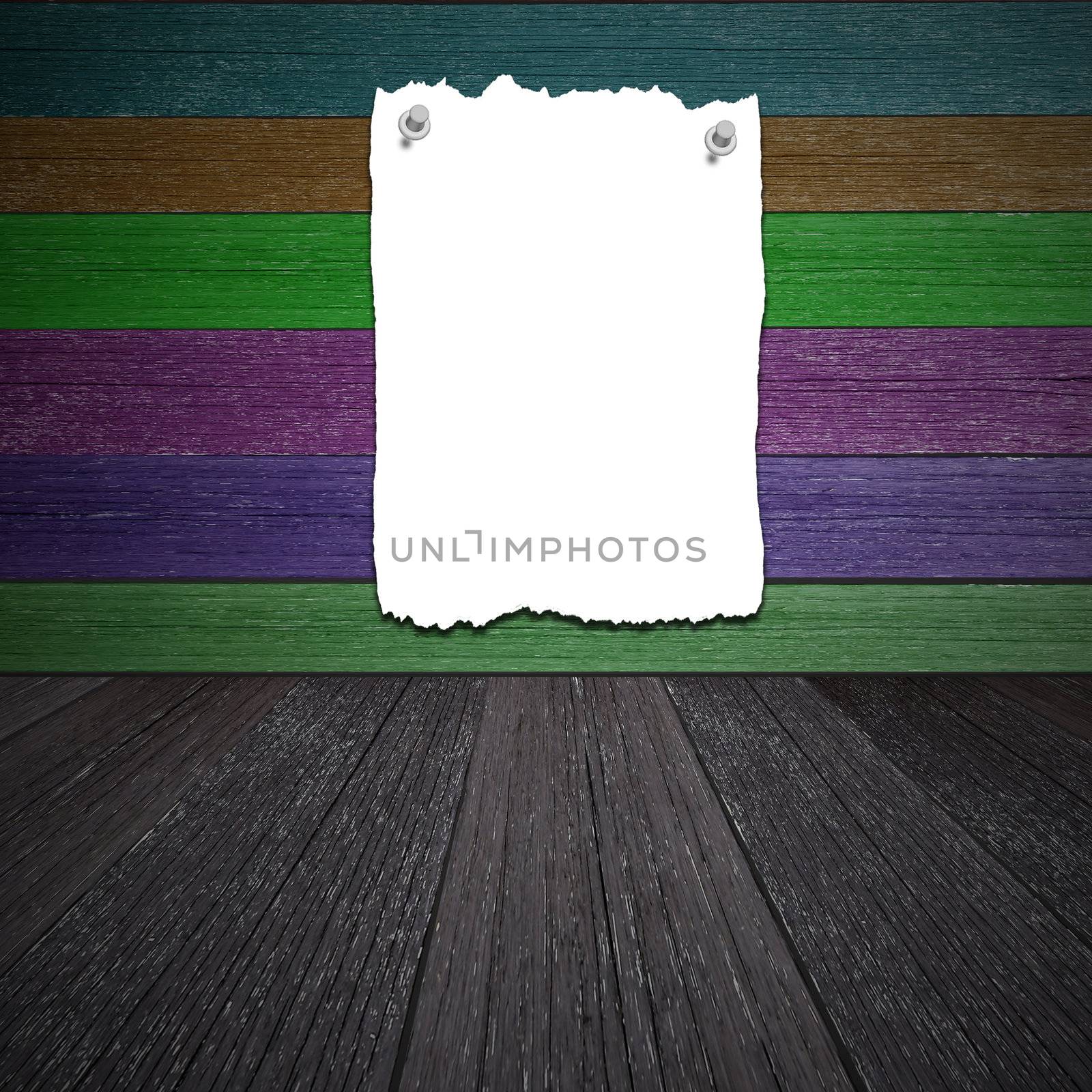 wood background with paper by phanlop88