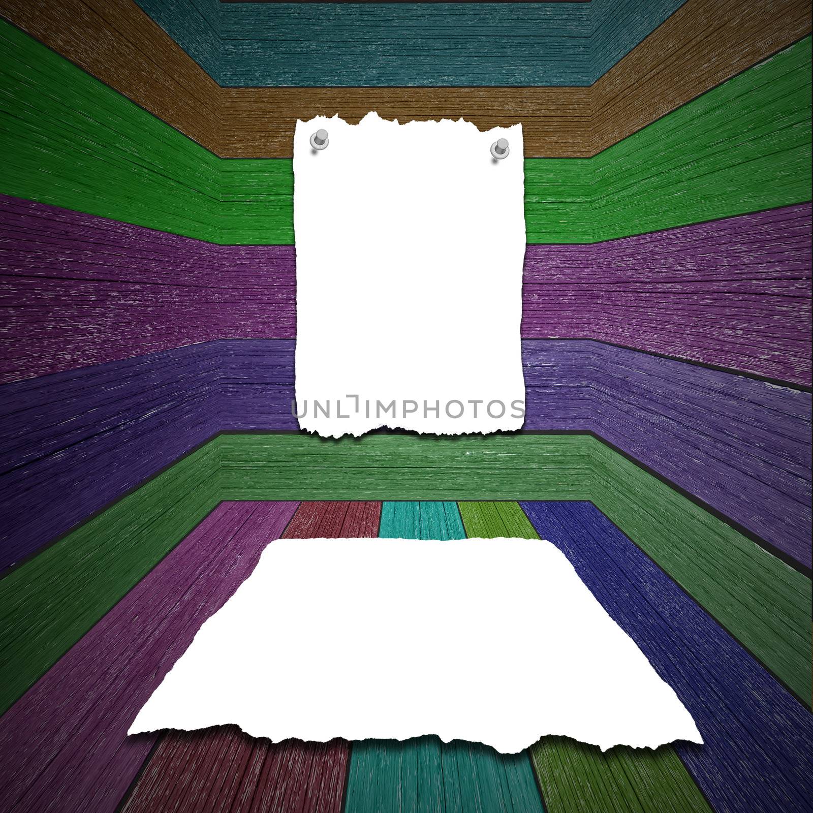 White blank paper on wood background
