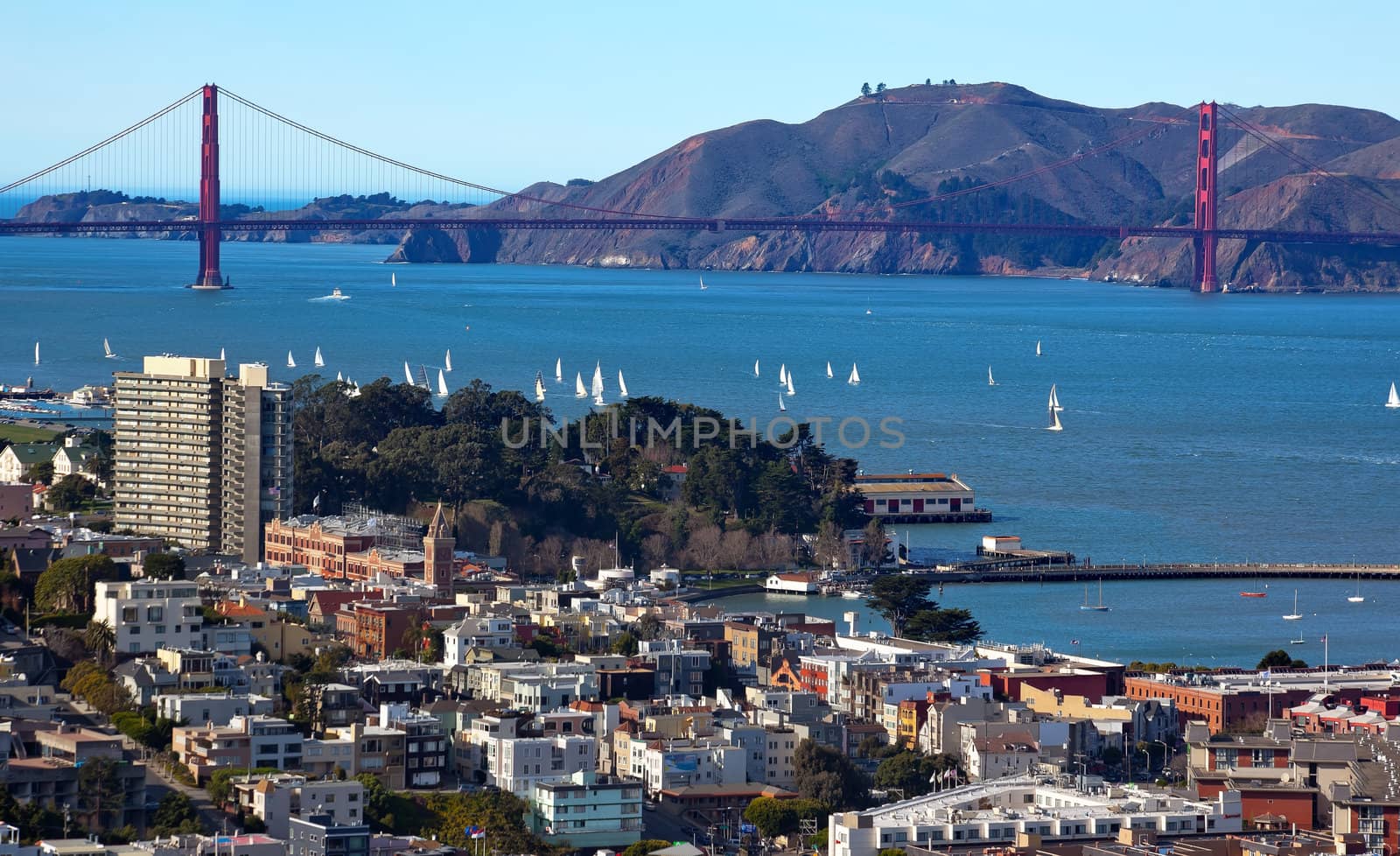 Golden Gate Bridge Sail Boats San Francisco California by bill_perry