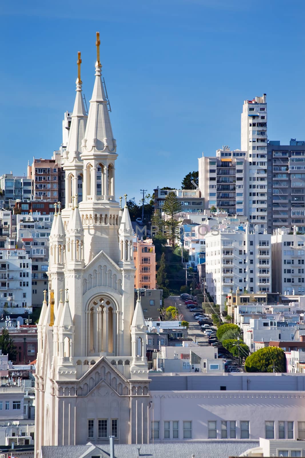 Saint Peter and Paul Catholic Church Steeples San Francisco California