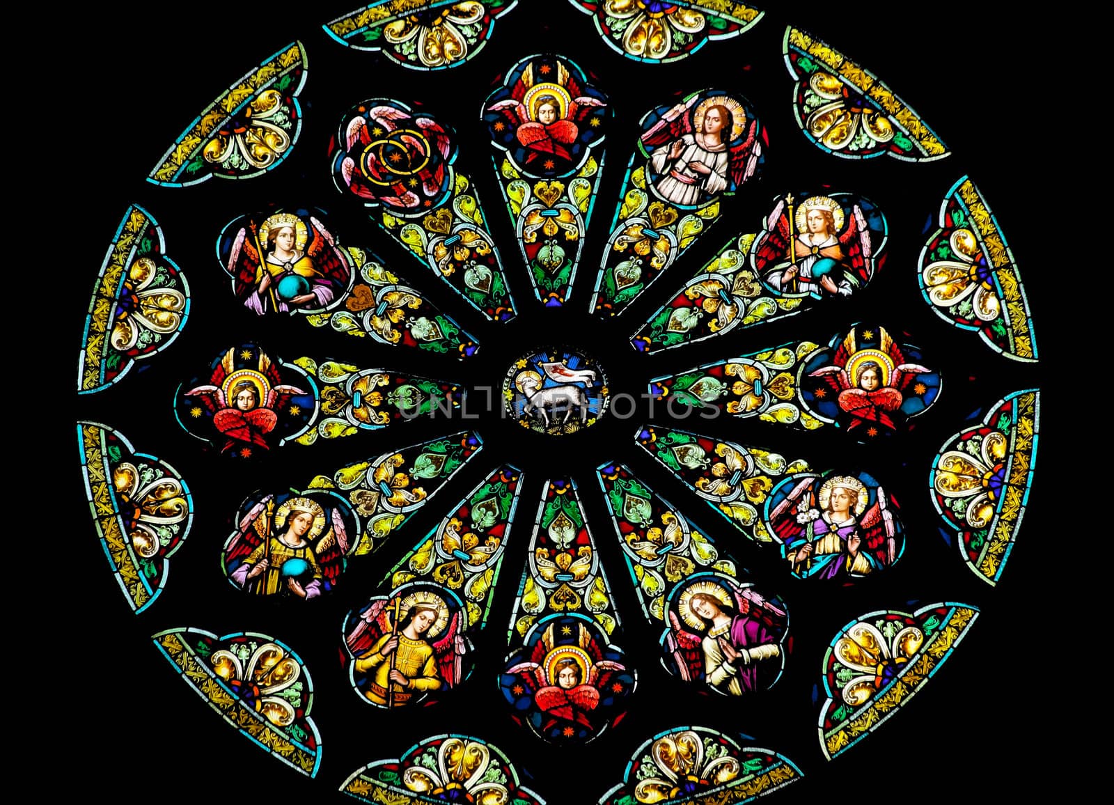 Rose Stained Glass Window Saint Peter Paul Catholic Church San F by bill_perry