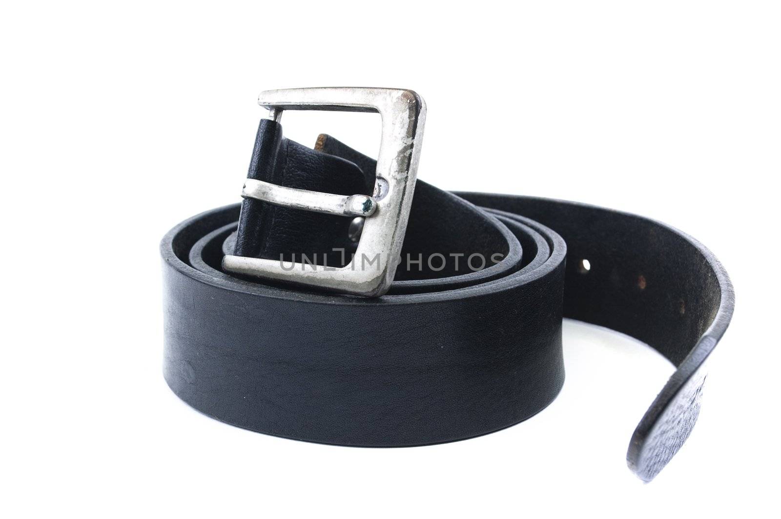 black leather belt