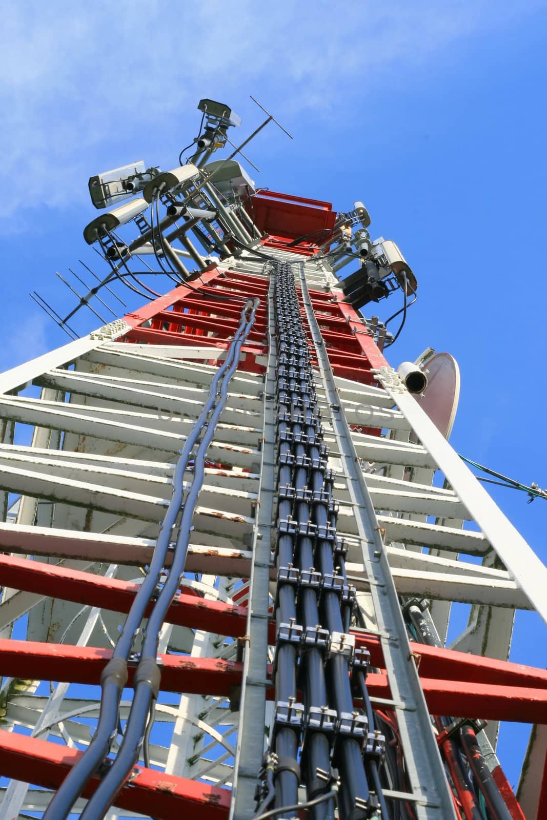 A communications tower for tv and mobile phone signals