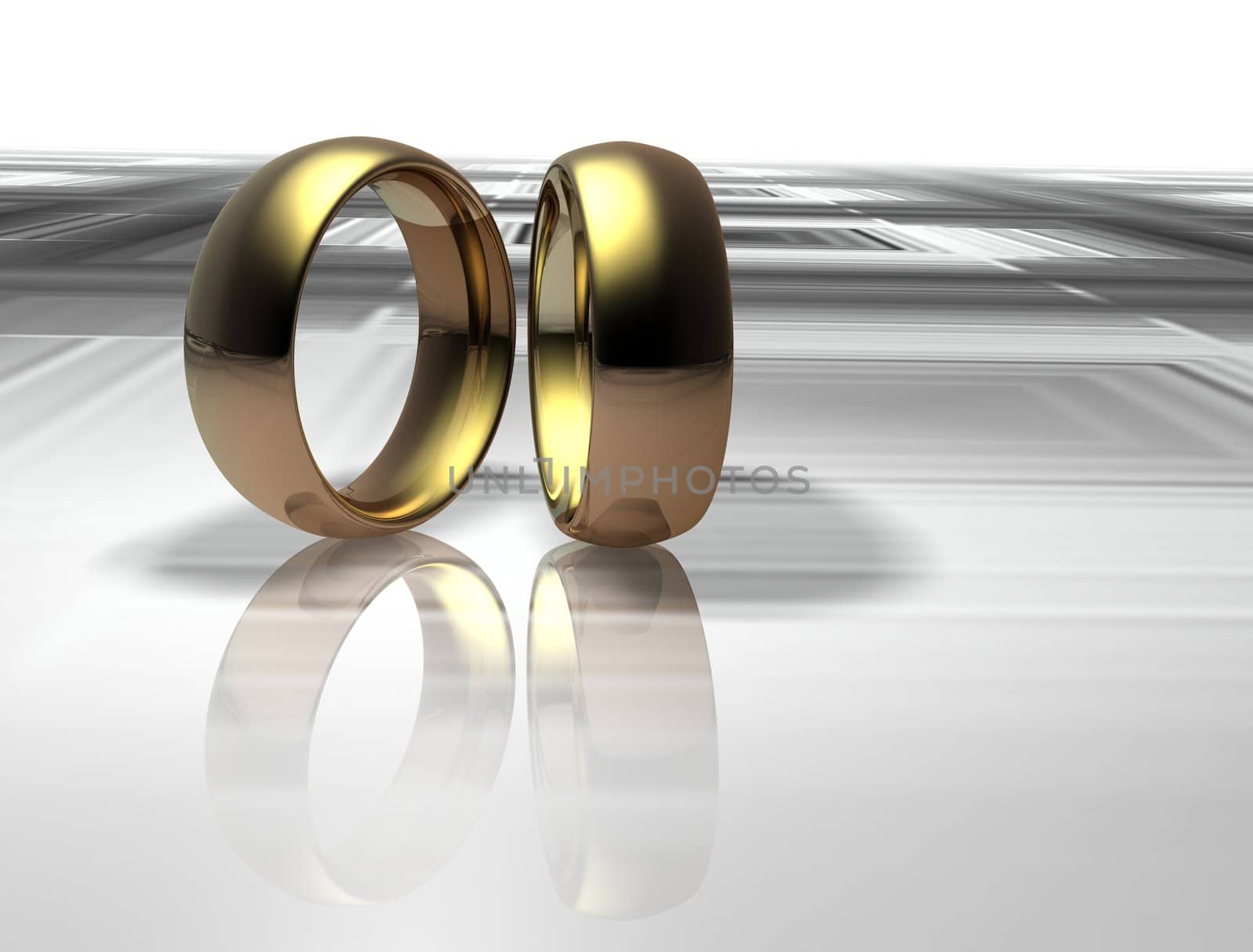 Two wedding ring on a abstract background by Jupe