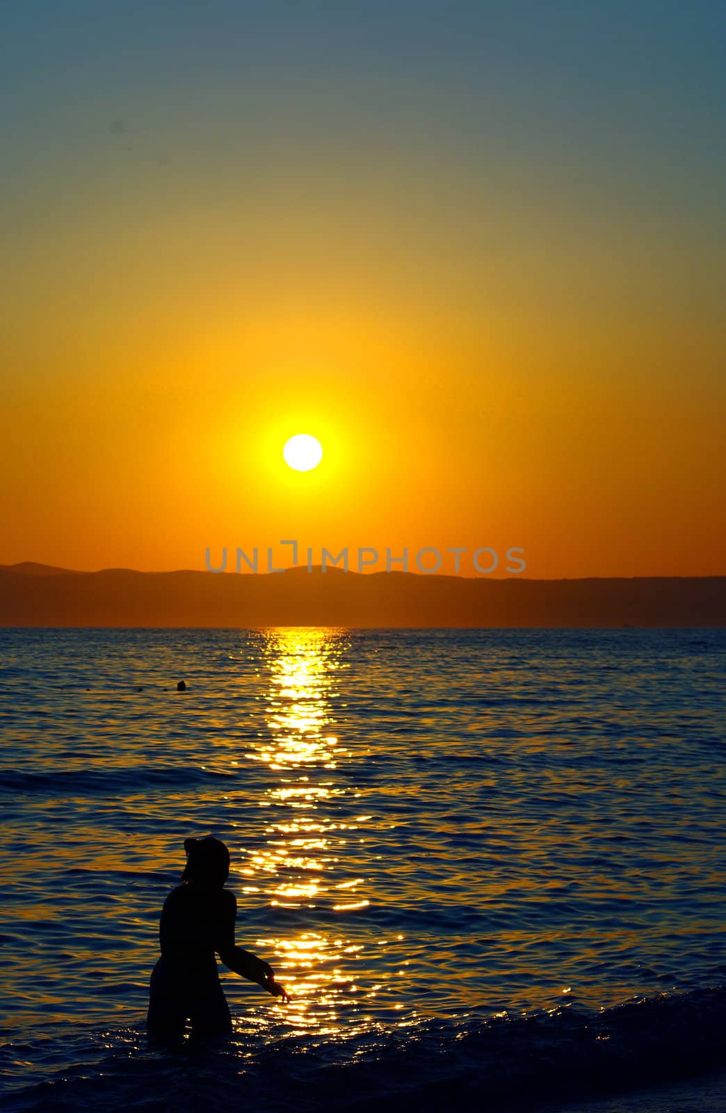 Sunset  on the beach in Croatia