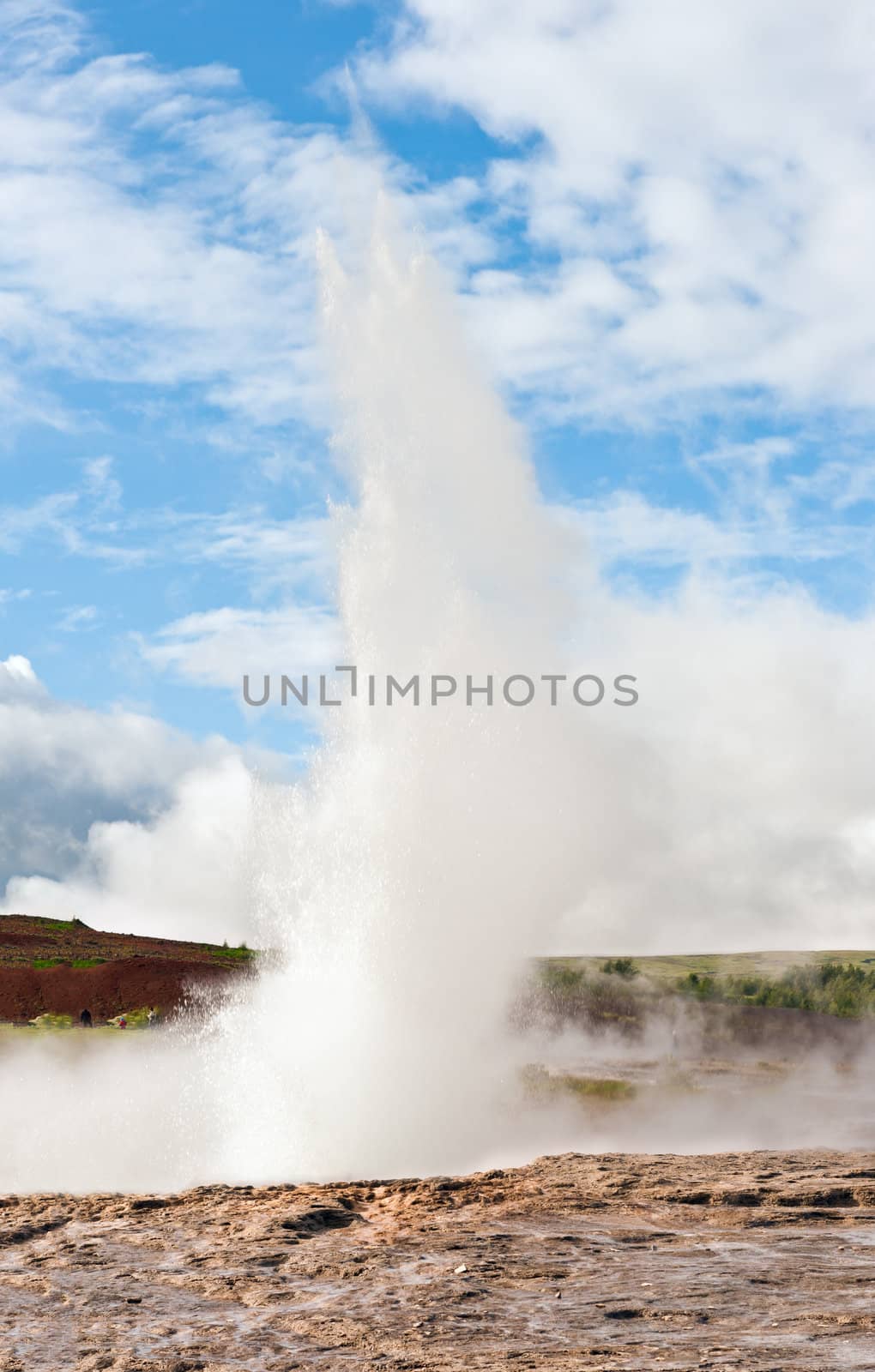 Eruption of the Strokkur, famous Icelandic geyser