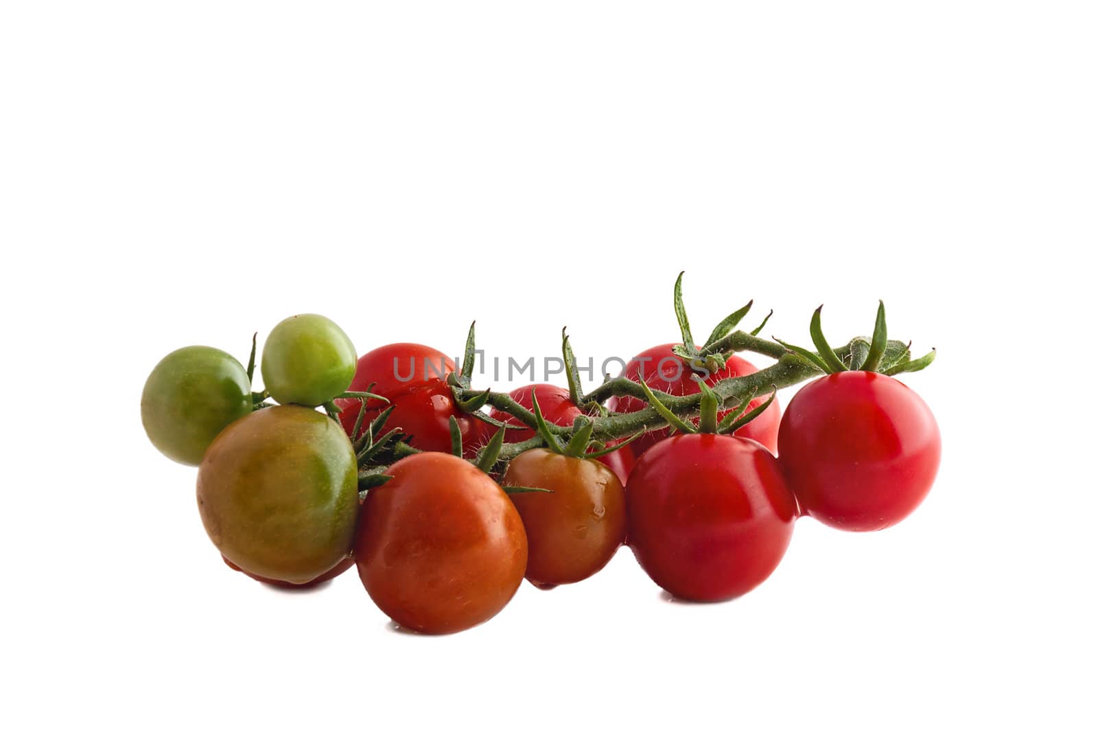 
Cherry tomatoes close-up isolated on white background.