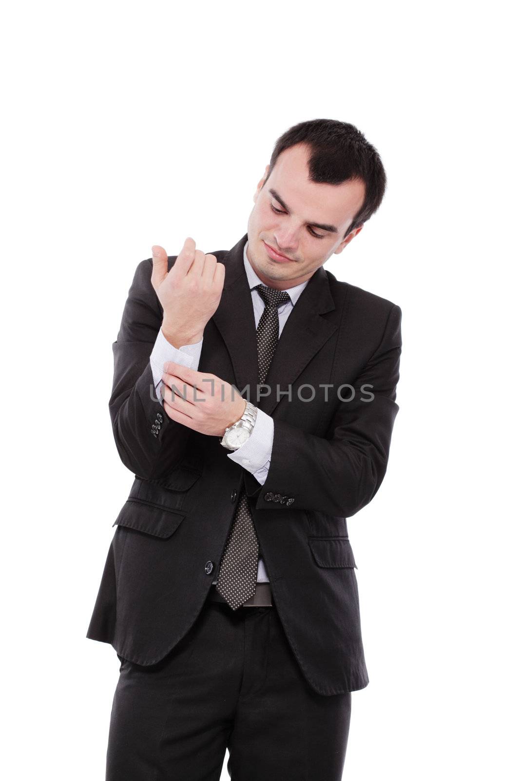 portrait of a young businessman isolated on white background