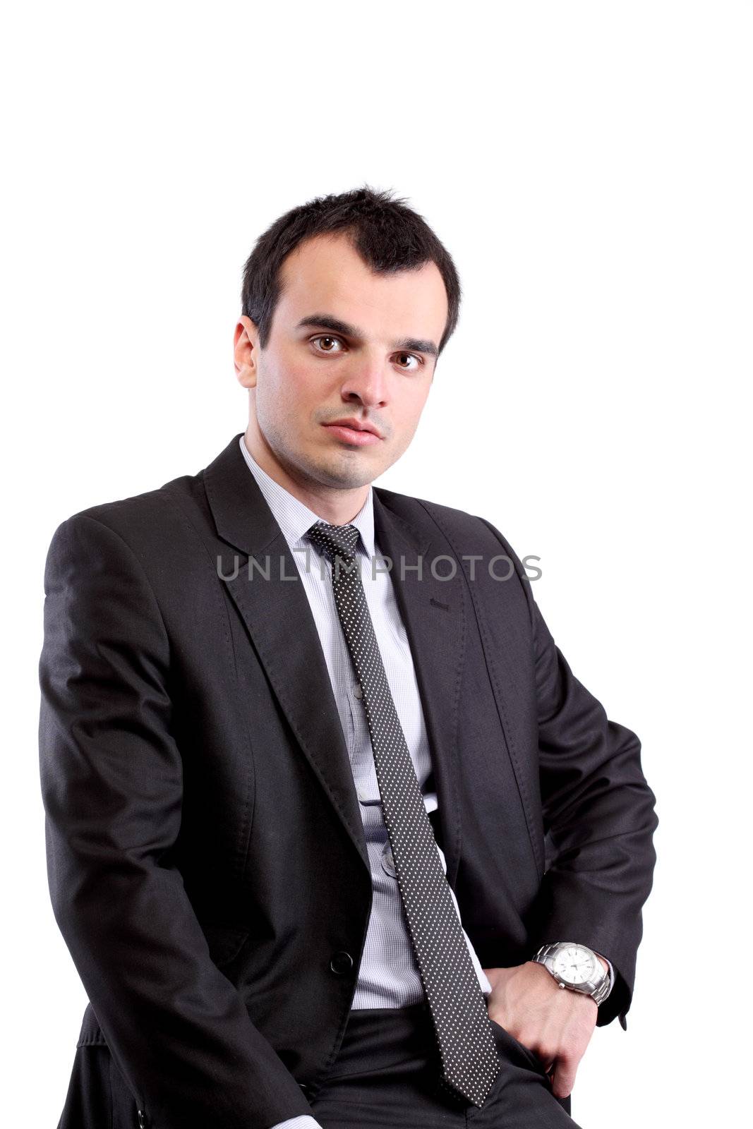 portrait of a young businessman isolated on white background