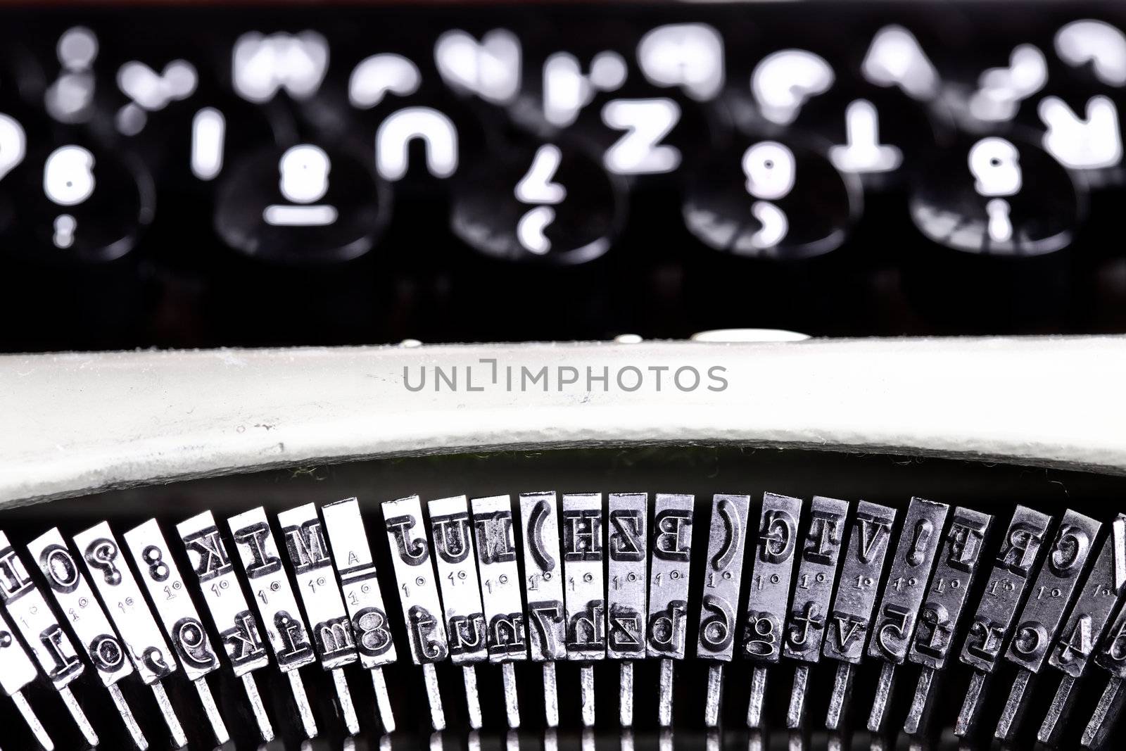 abstract close up shot of a typing machine