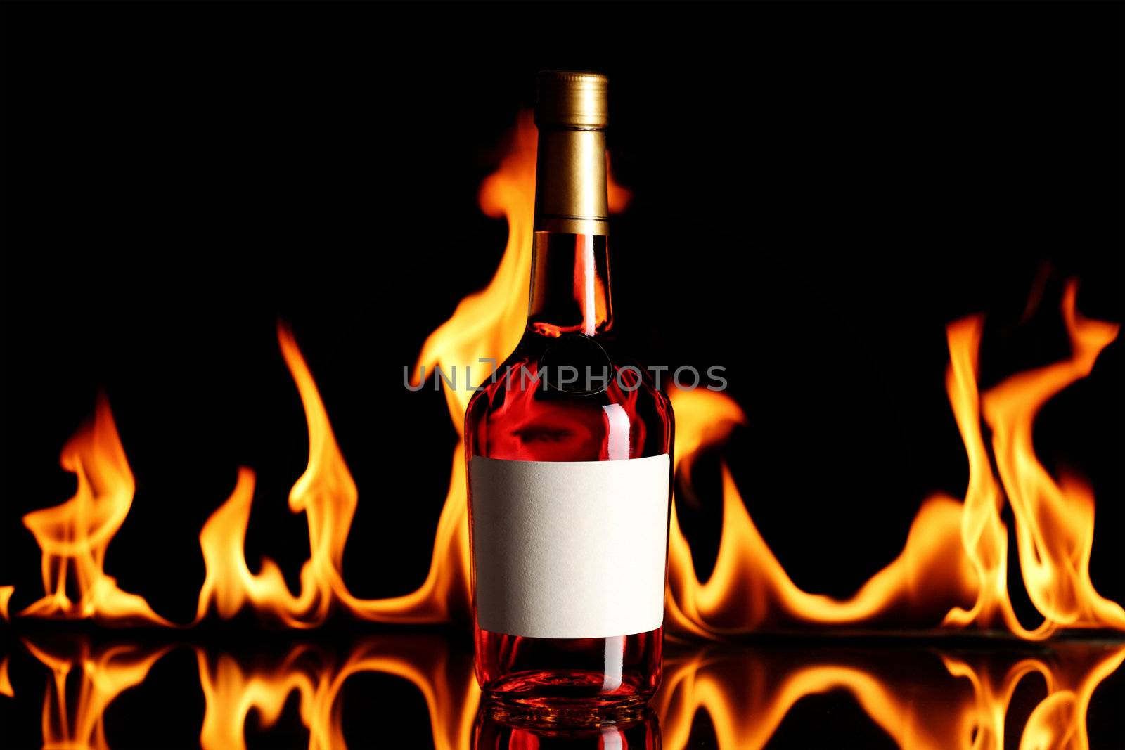 wine brandy on fire by kokimk