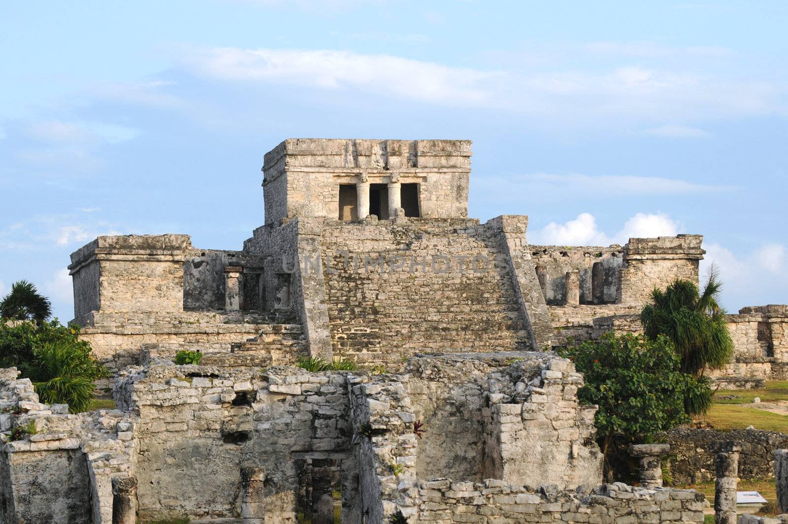 Ancient Mayan Architecture and Ruins located in Tulum, Mexico off the Yucatan Peninsula