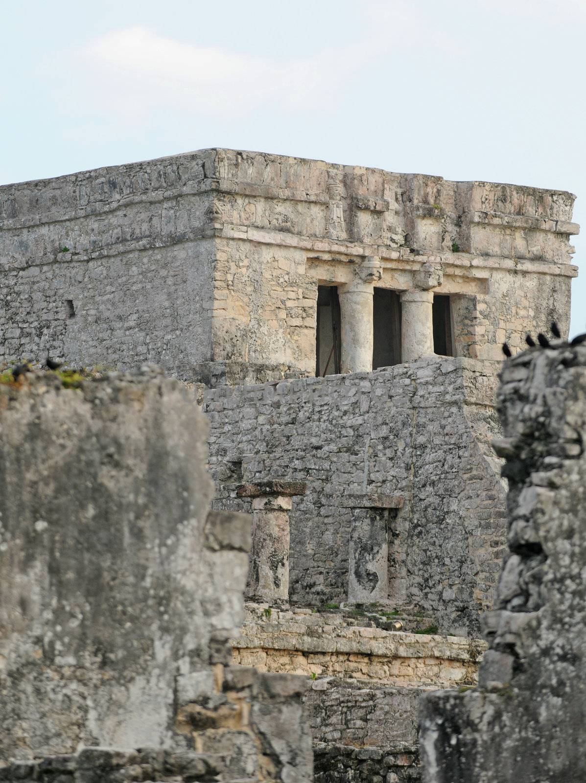 Ancient Mayan Ruins and Ceremonial Temple in Tulum, Mexico