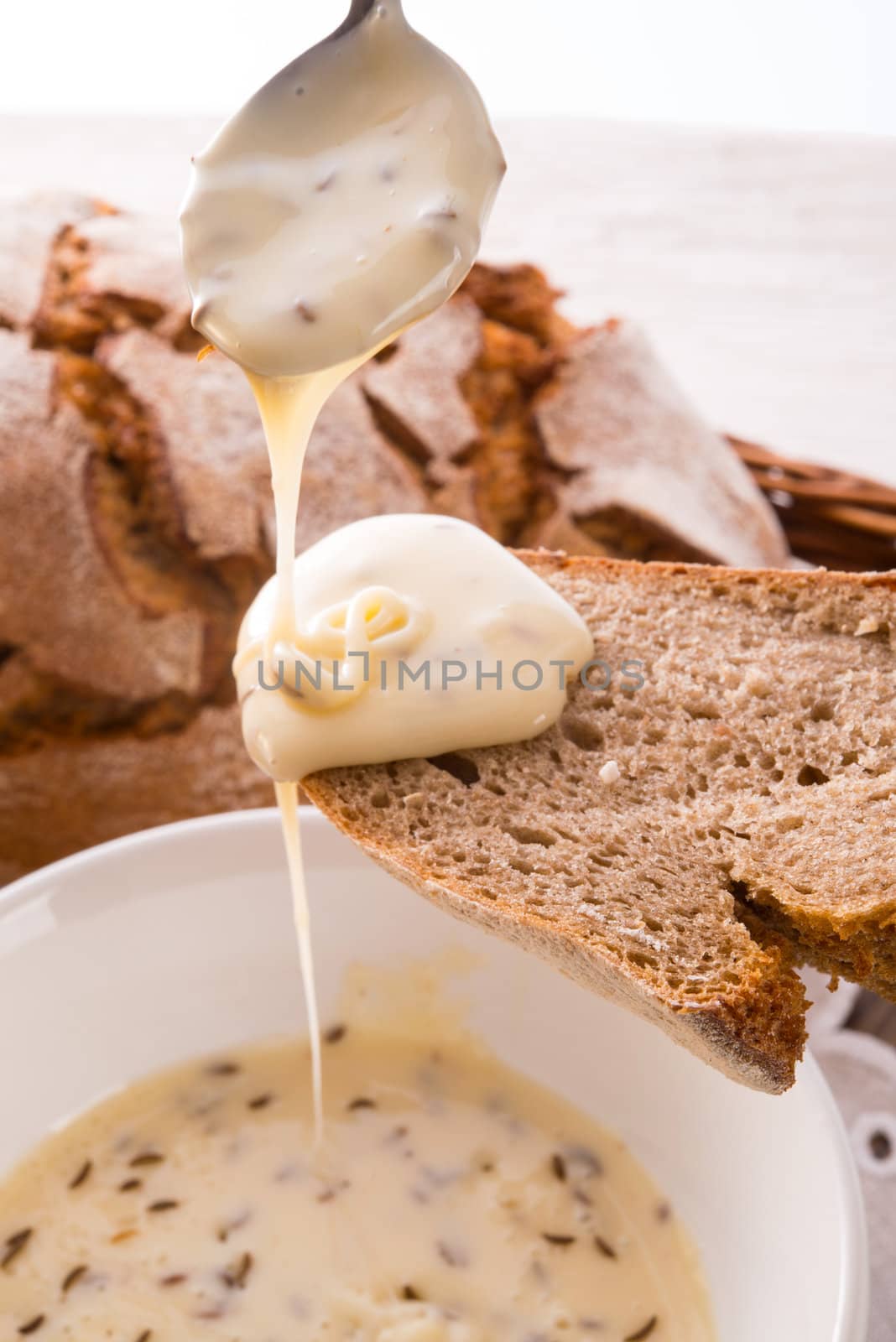 Cooking cheese with caraway, home-made