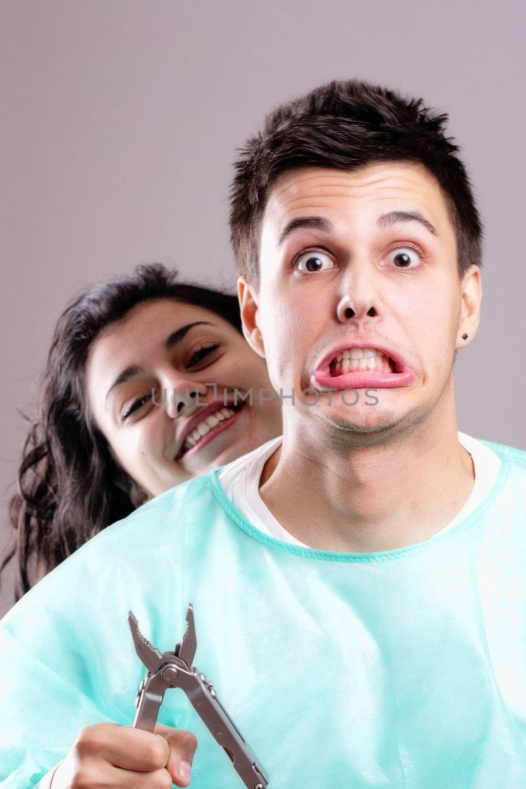 portrait of a dentist and a female patient