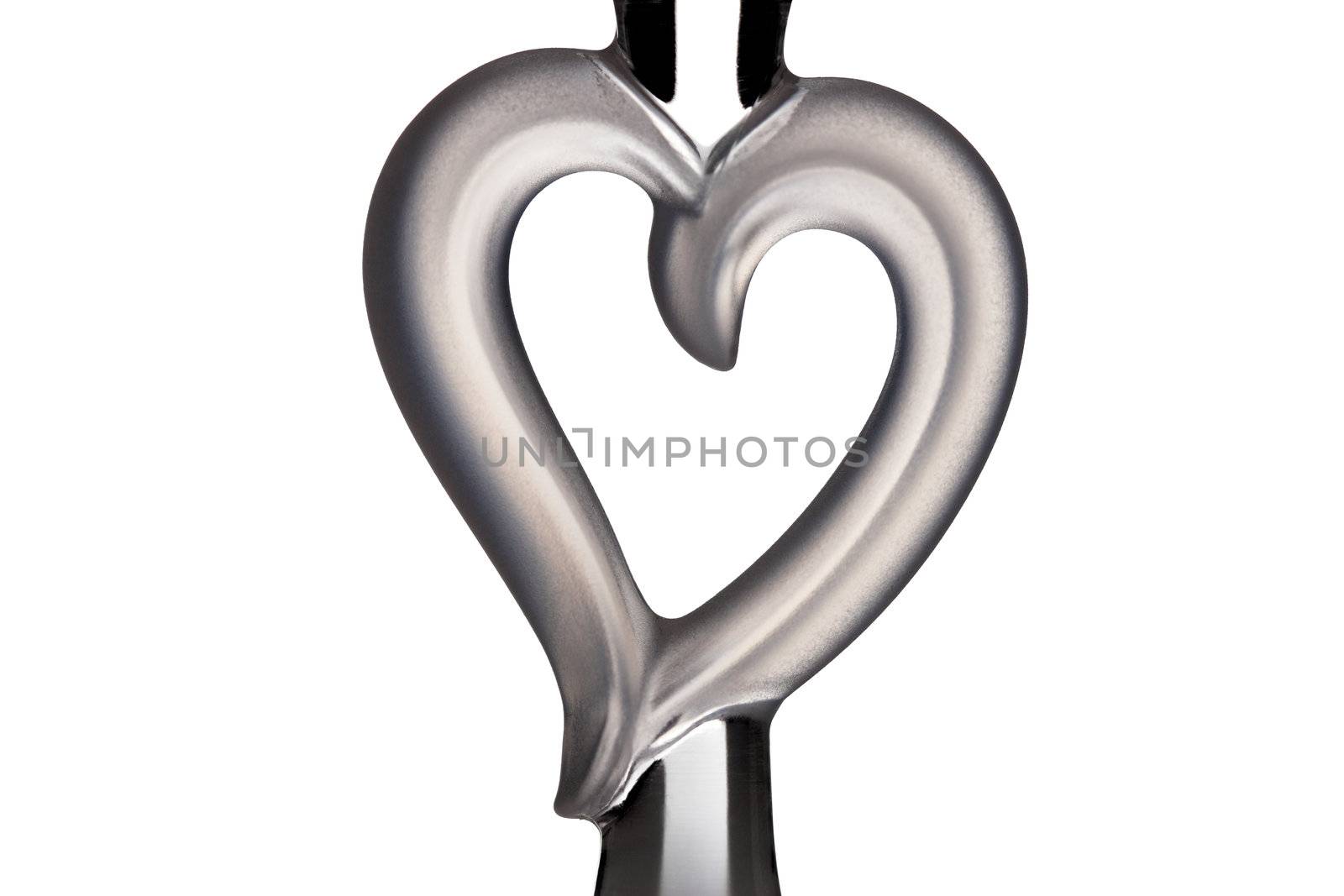 a heart of glass, isolated on white